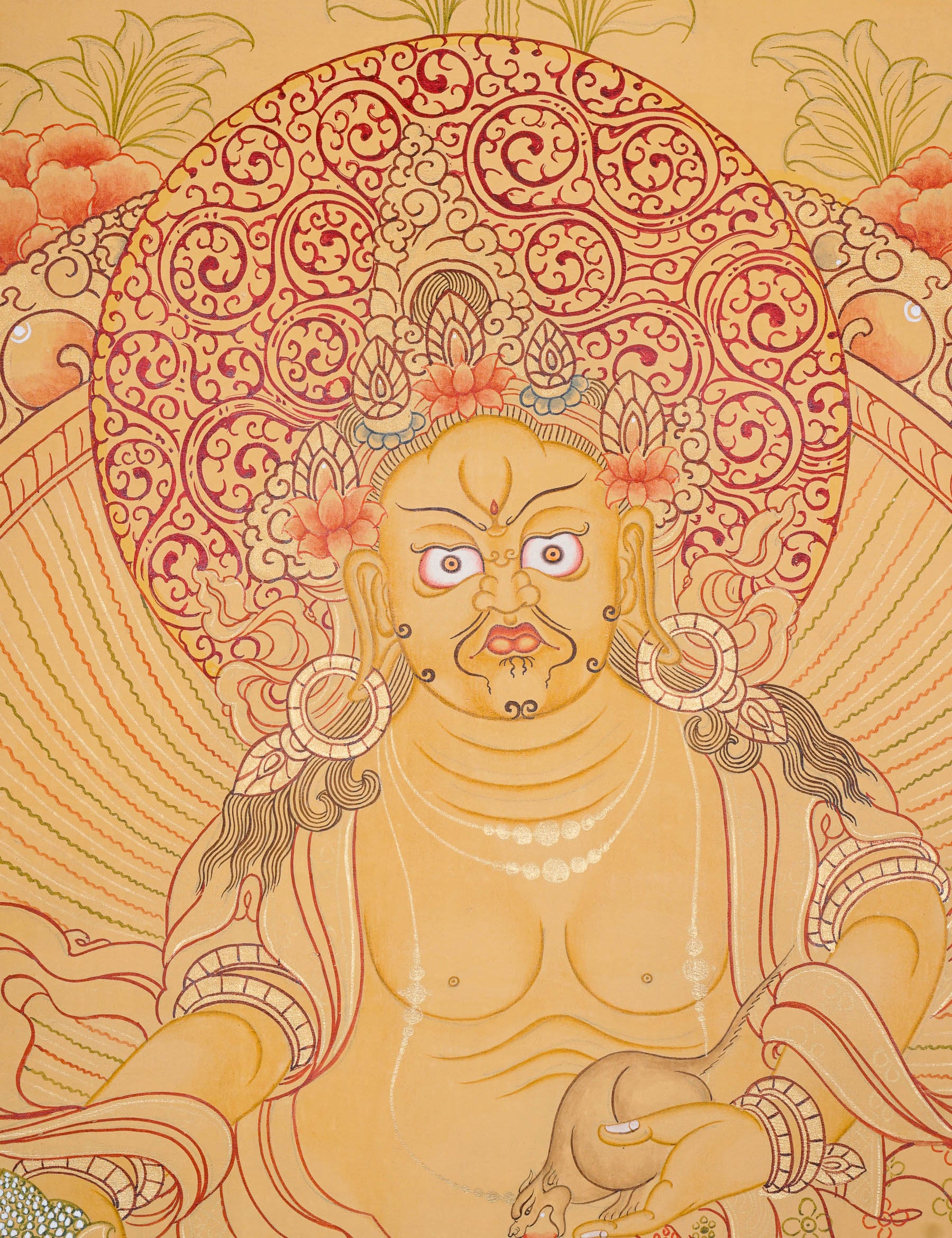 Tibetan Zambala Thangka - Handpainted Art