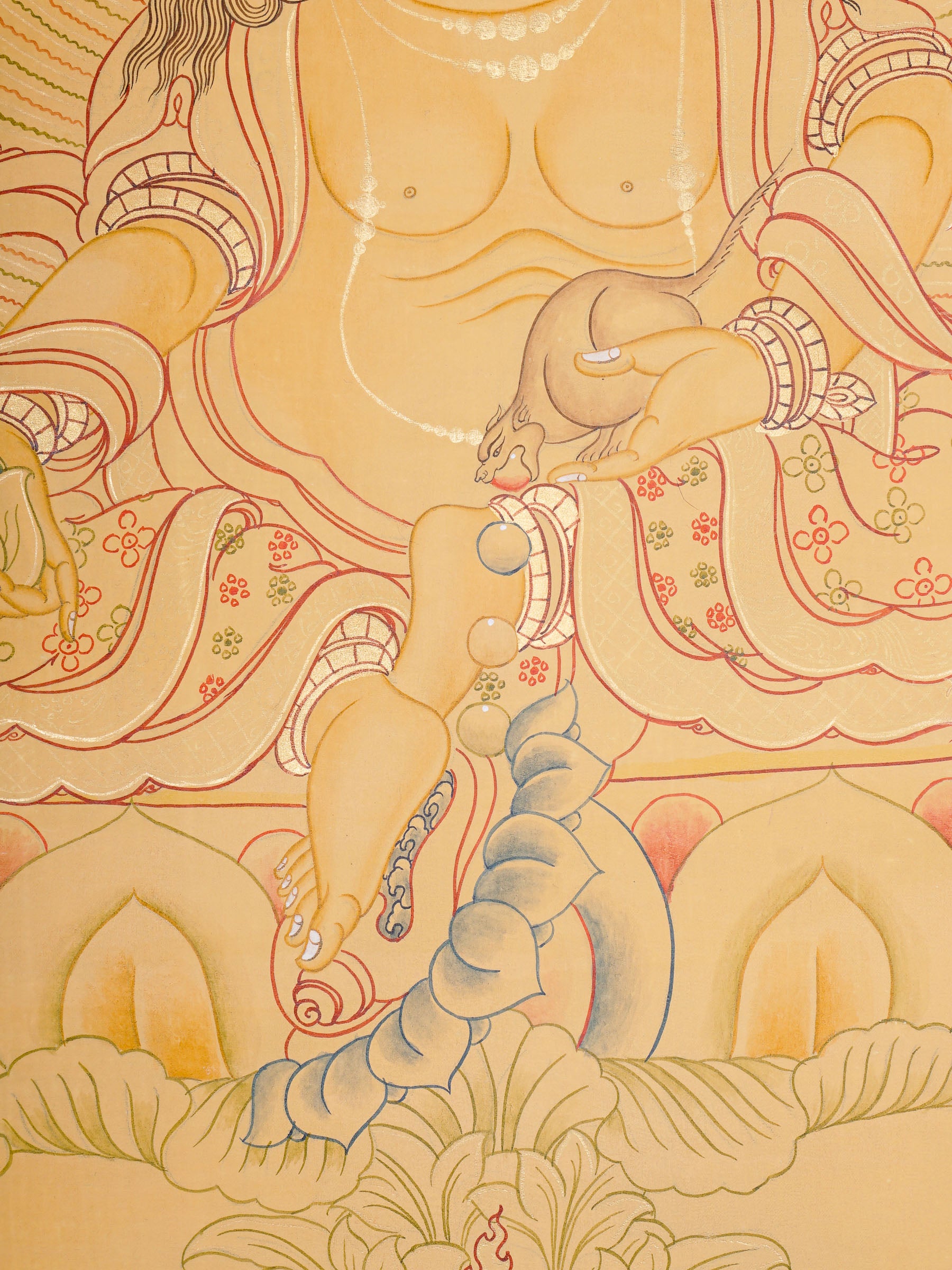 Tibetan Zambala Thangka - Handpainted Art