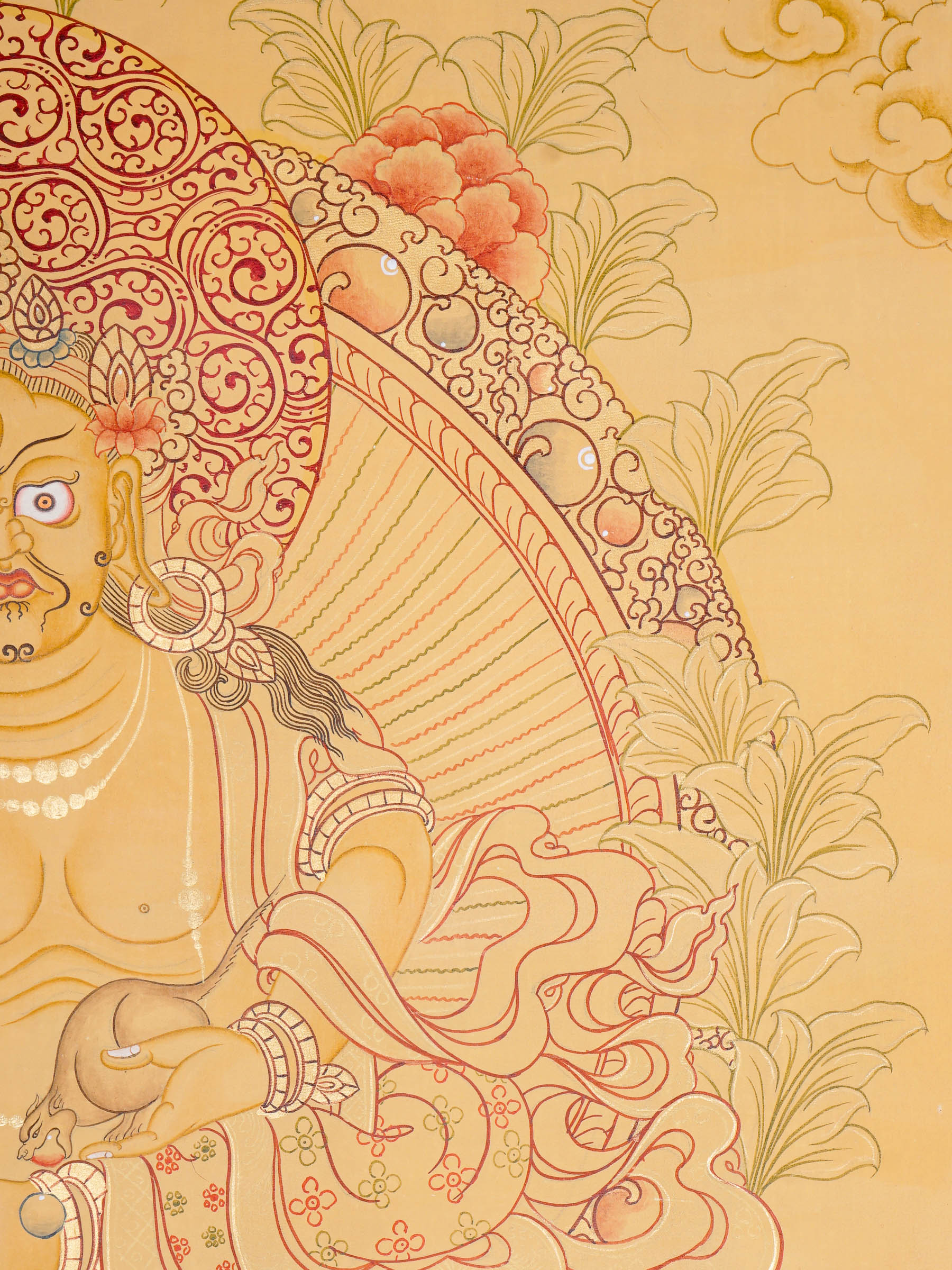 Tibetan Zambala Thangka - Handpainted Art