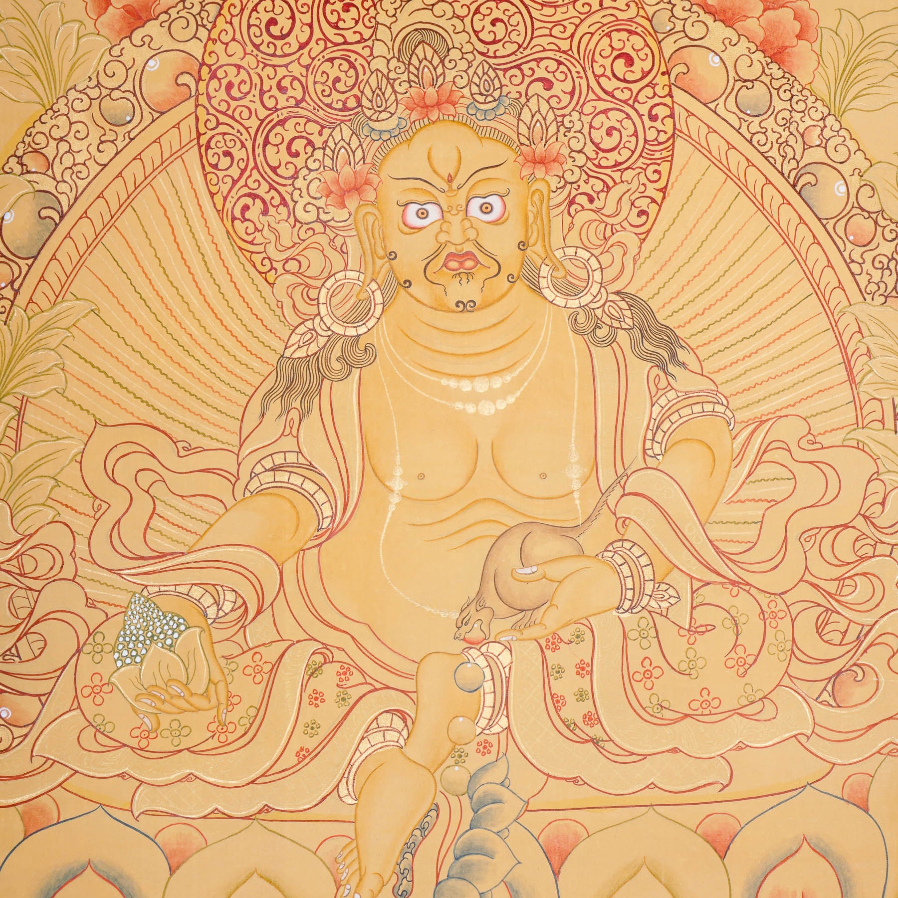 Tibetan Zambala Thangka - Handpainted Art