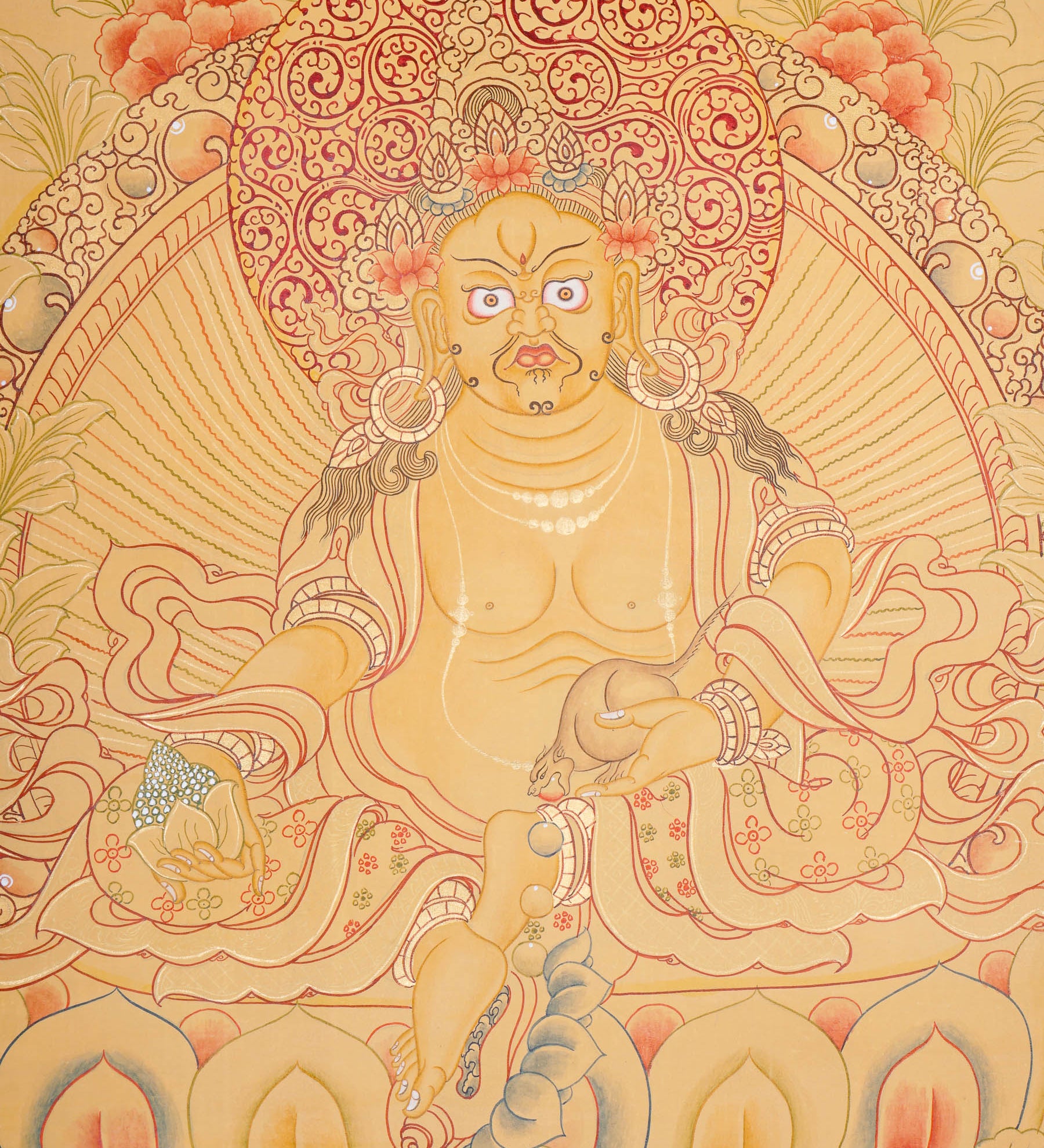 Tibetan Zambala Thangka - Handpainted Art