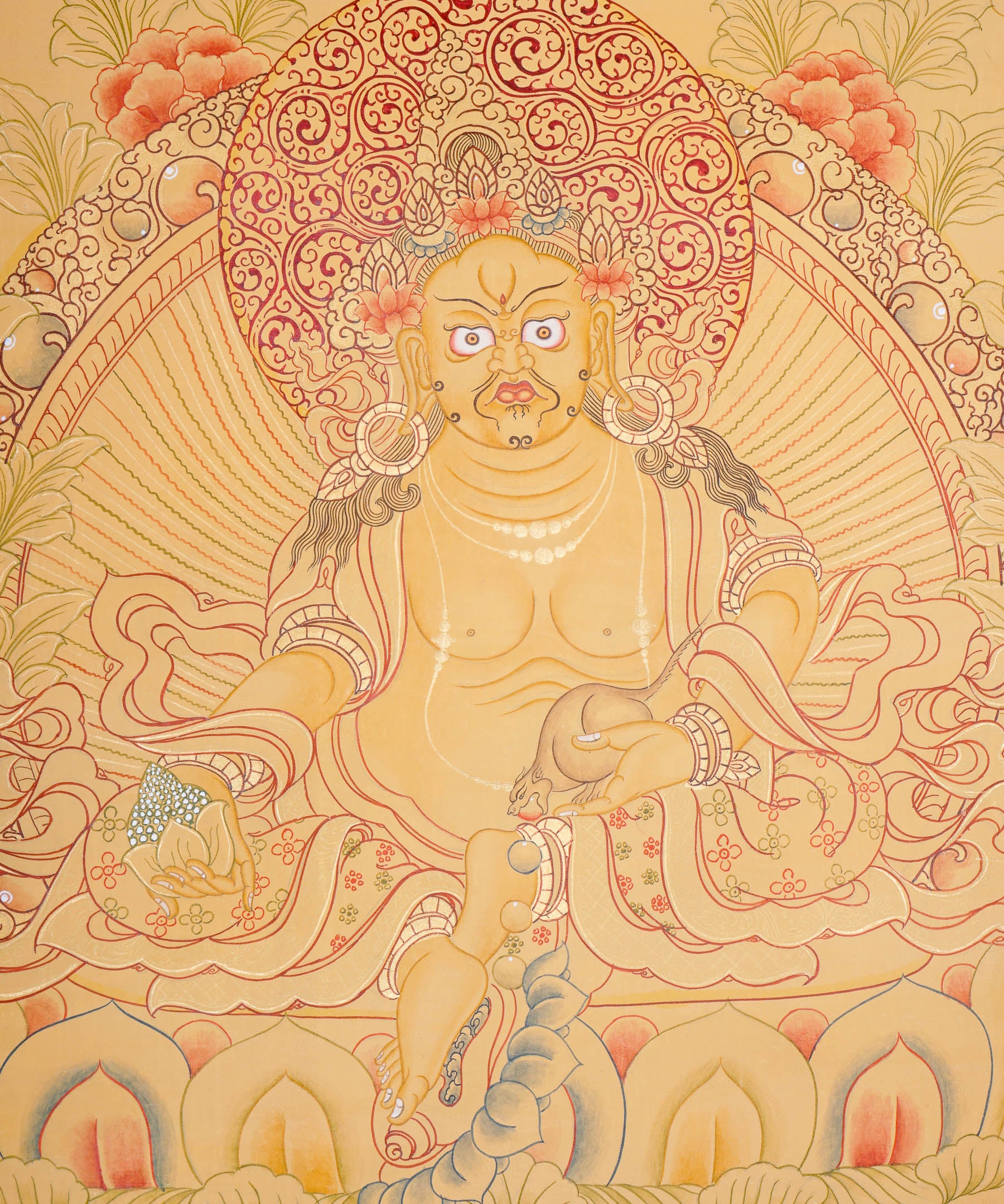 Tibetan Zambala Thangka - Handpainted Art