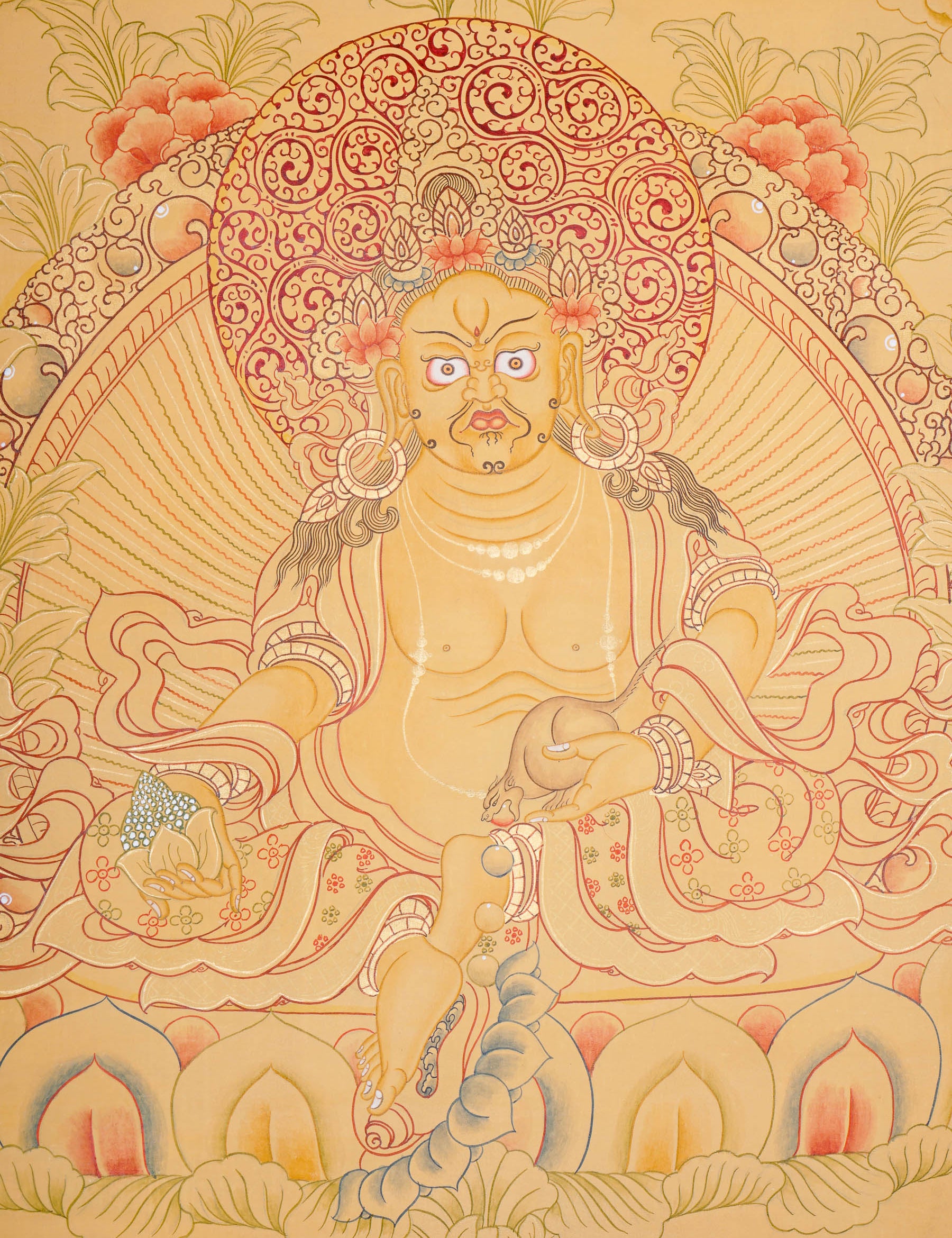 Tibetan Zambala Thangka - Handpainted Art