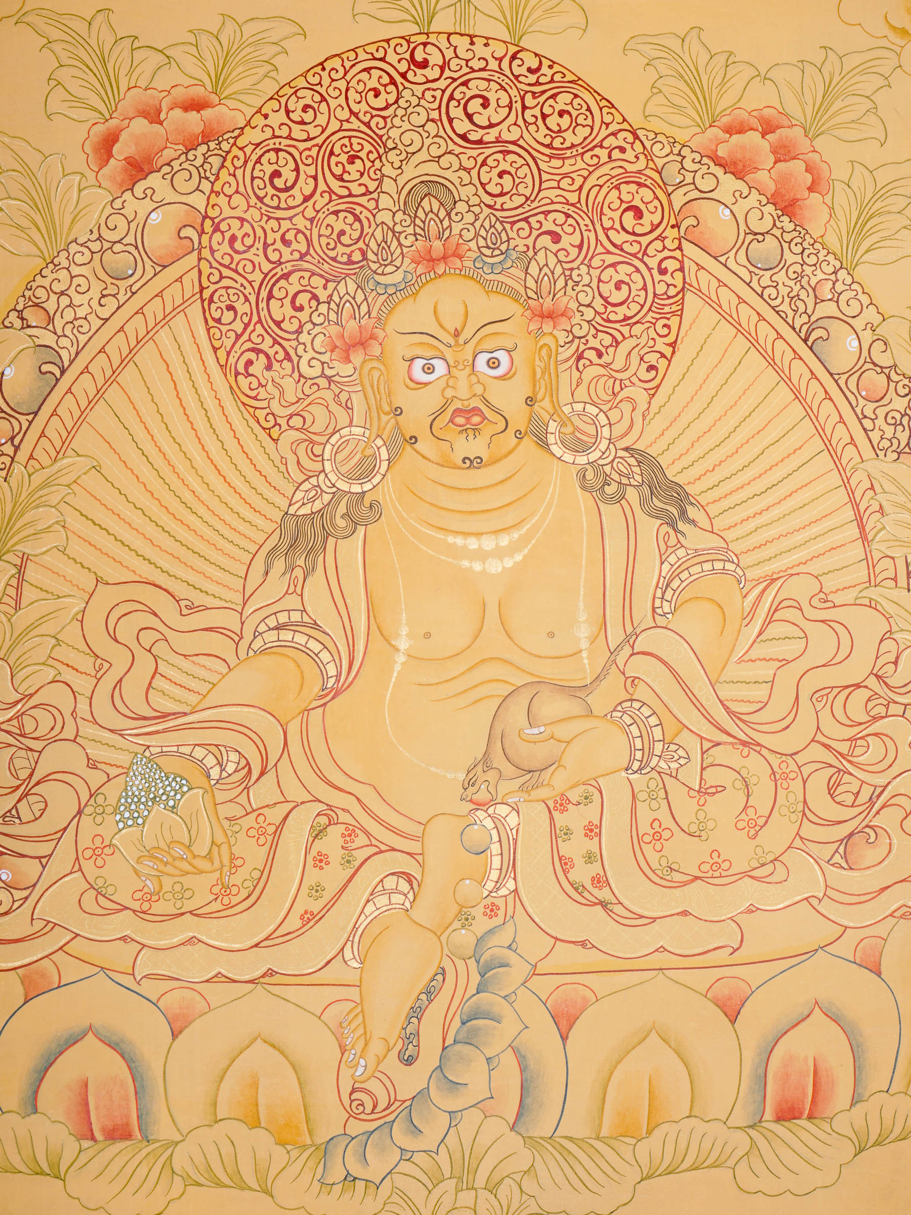 Tibetan Zambala Thangka - Handpainted Art