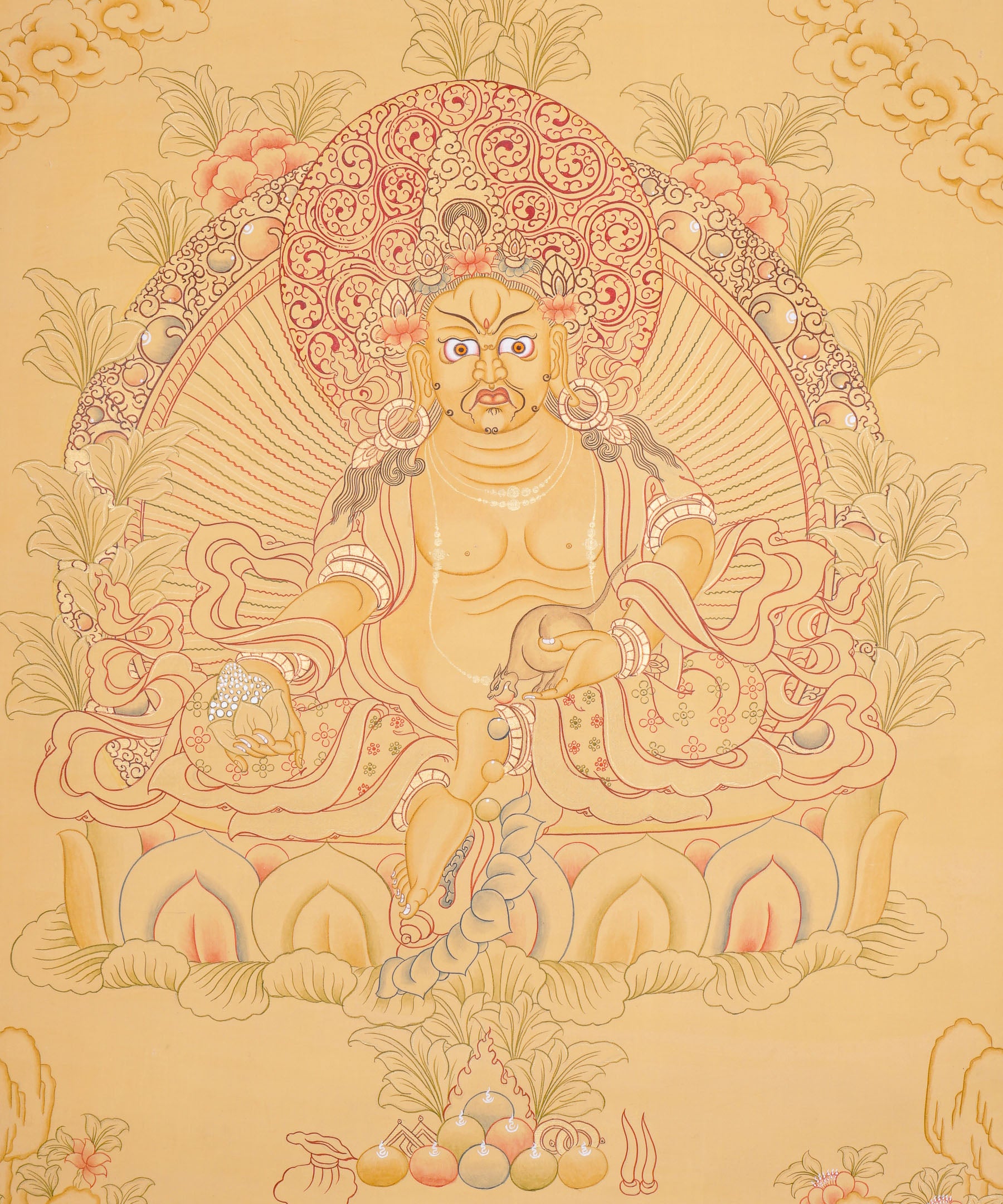 Tibetan Zambala Thangka - Handpainted Art