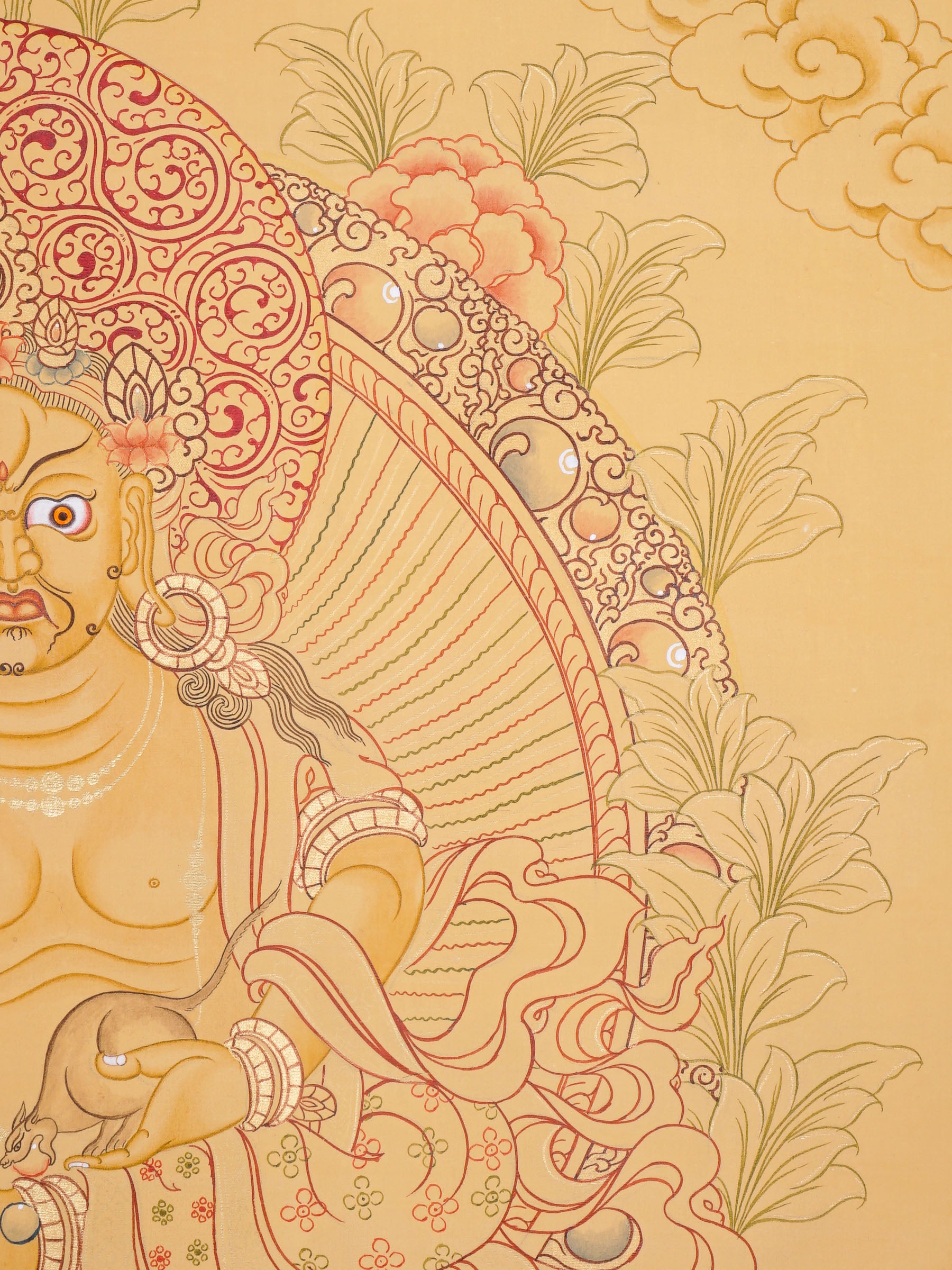 Tibetan Zambala Thangka - Handpainted Art