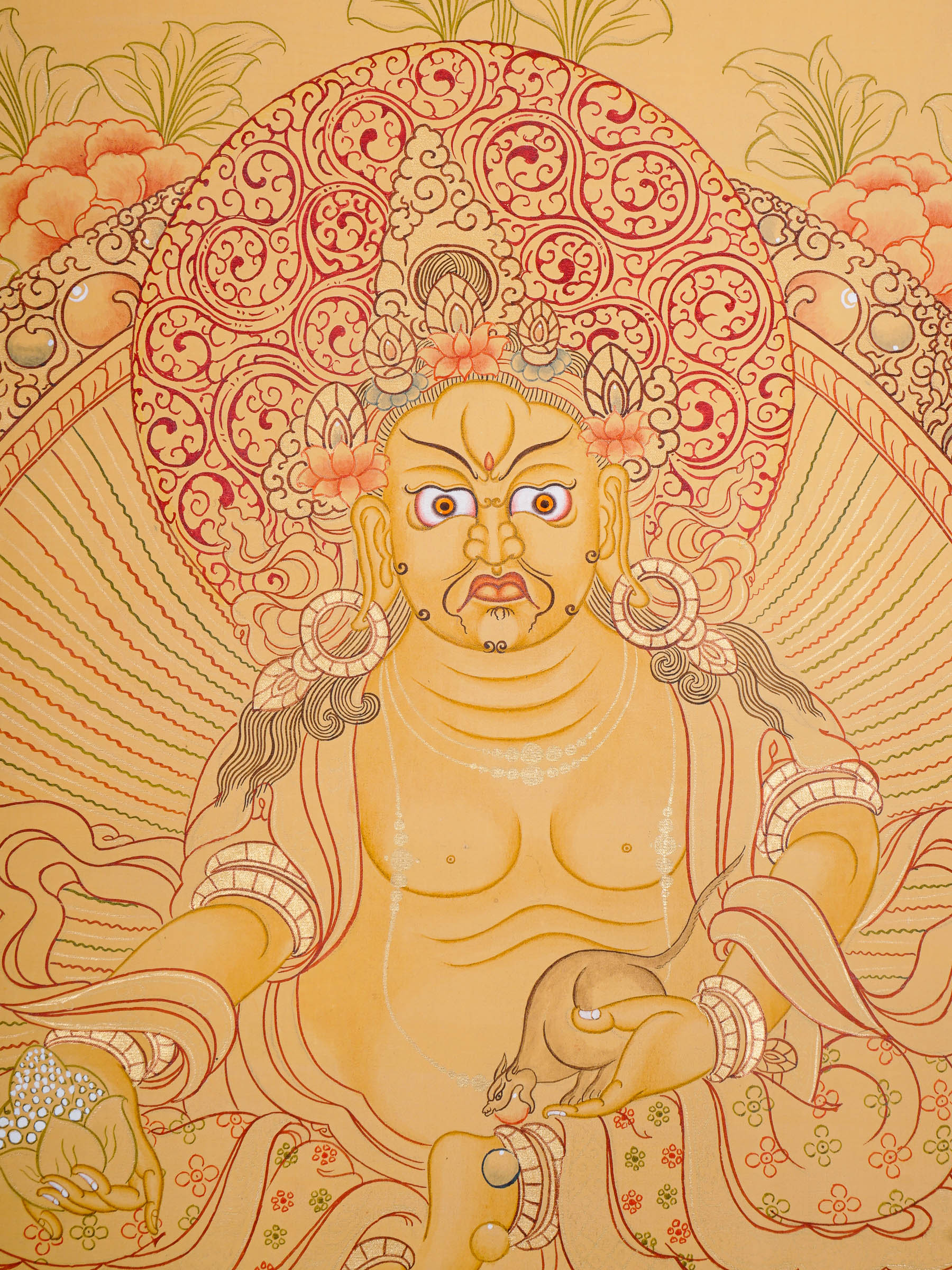 Tibetan Zambala Thangka - Handpainted Art