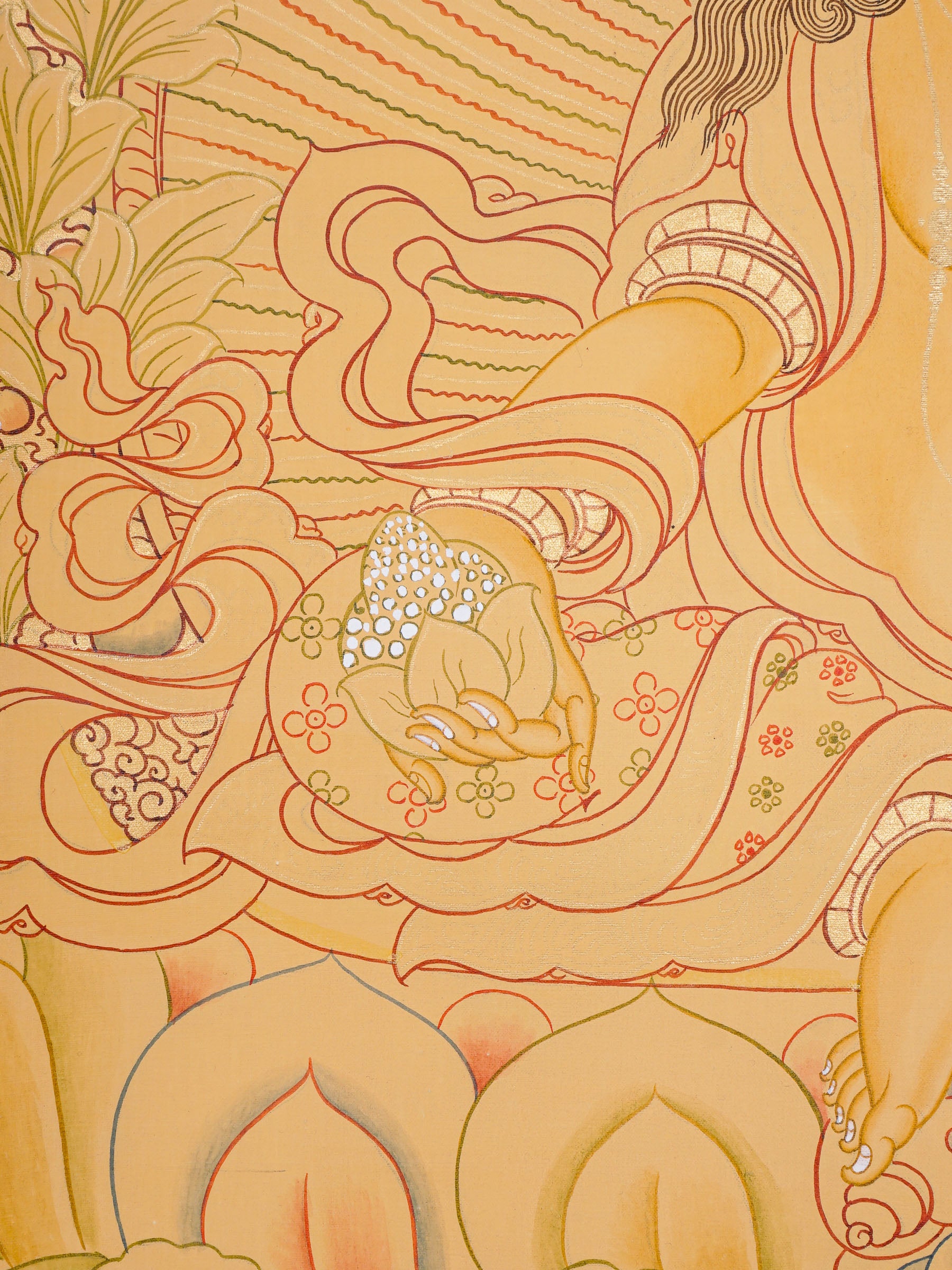 Tibetan Zambala Thangka - Handpainted Art