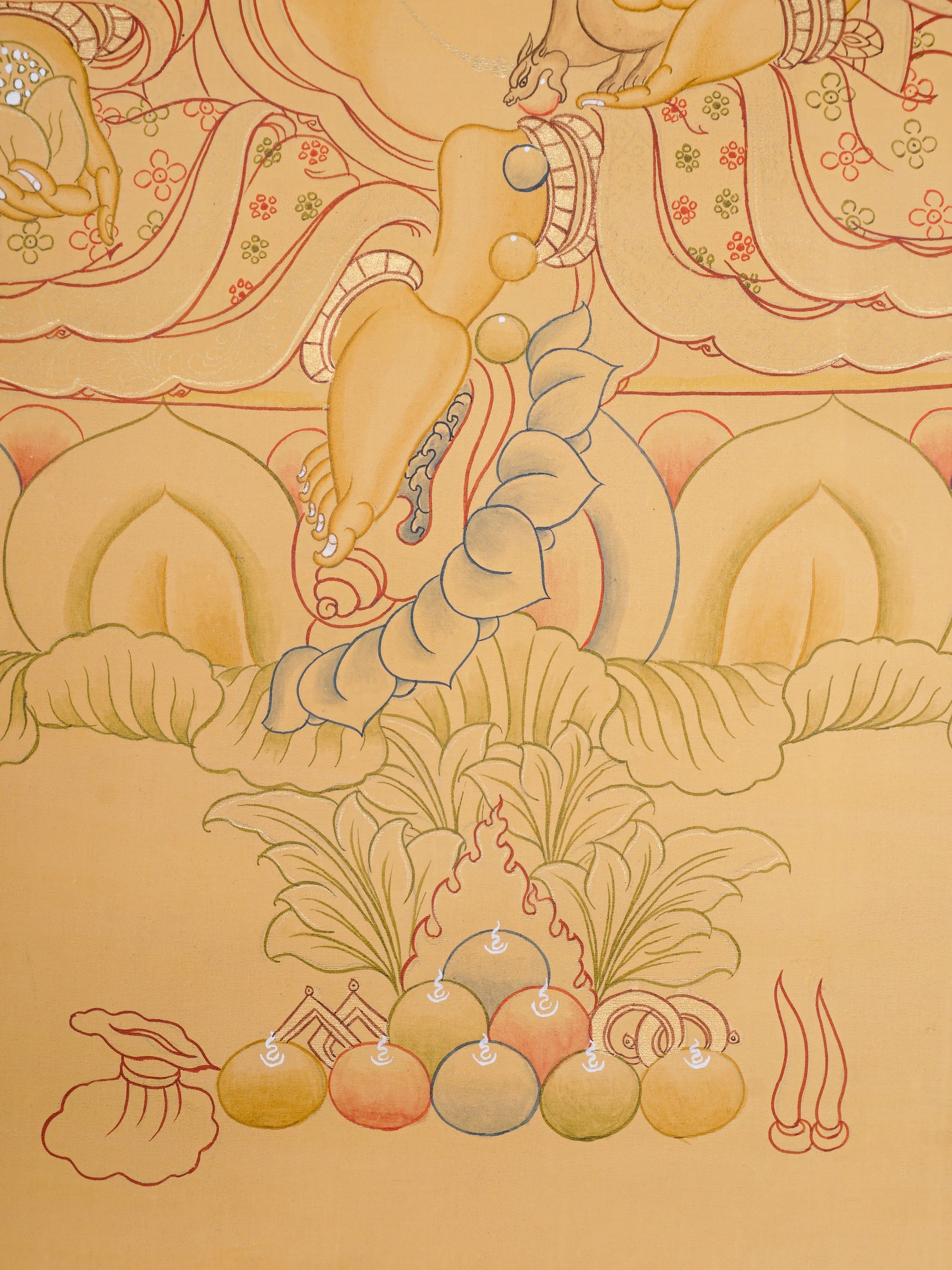 Tibetan Zambala Thangka - Handpainted Art