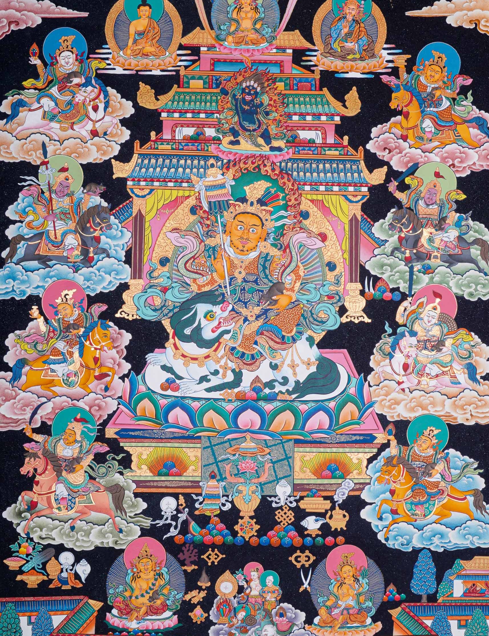 Zambala (Temple) Thangka - Buddhist Artwork