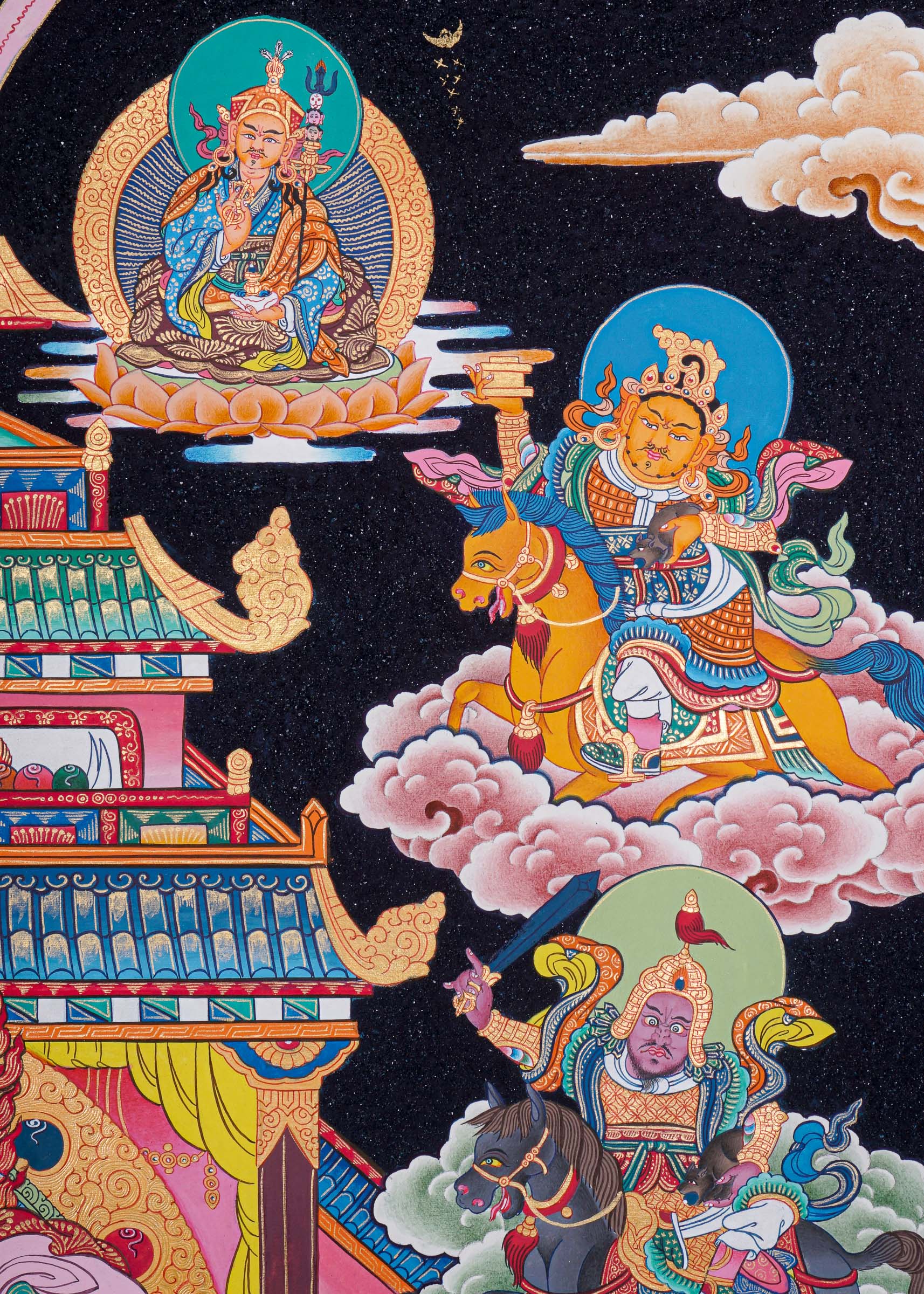 Handpainted Zambala (Temple) Thangka | Shop Now