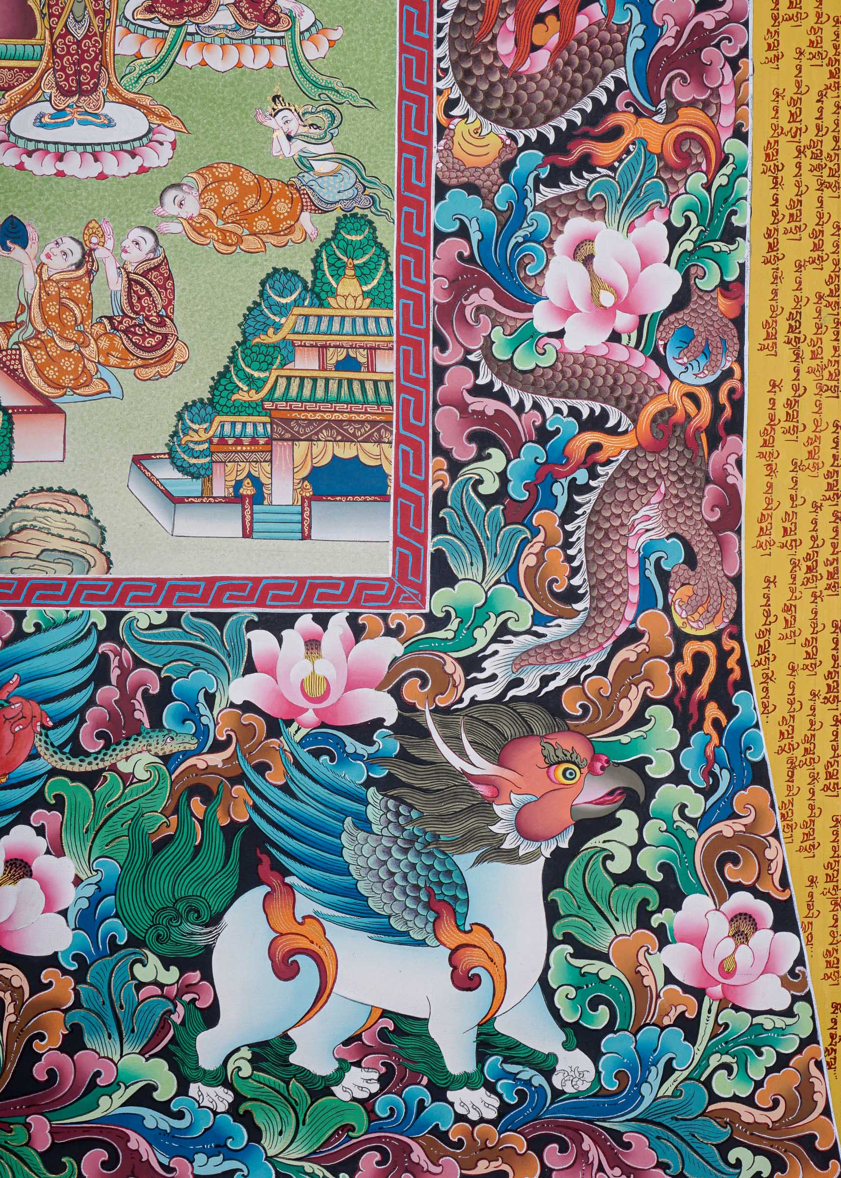 Handpainted Amitabha Temple - Tibetan Thangka