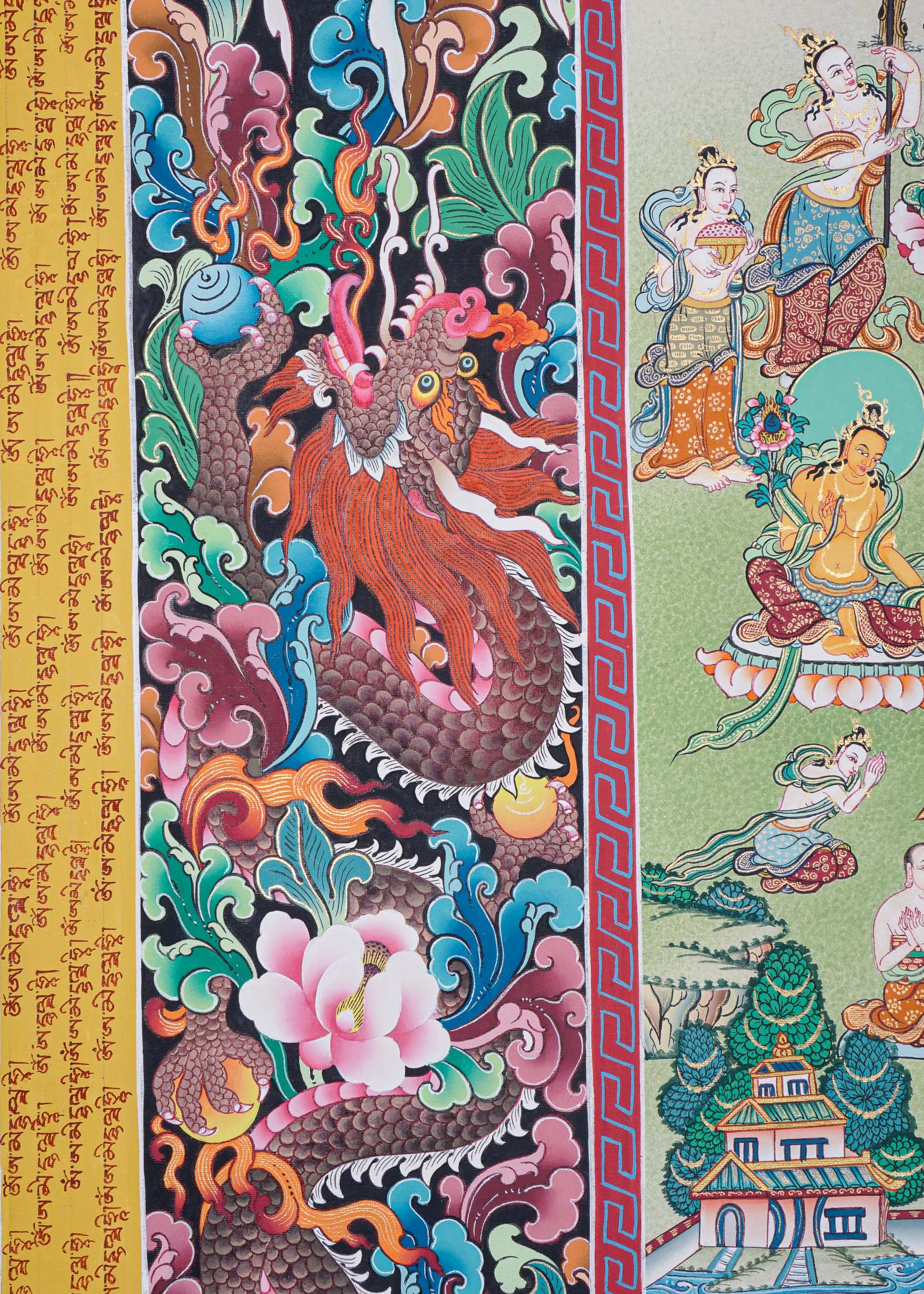 Handpainted Amitabha Temple - Tibetan Thangka