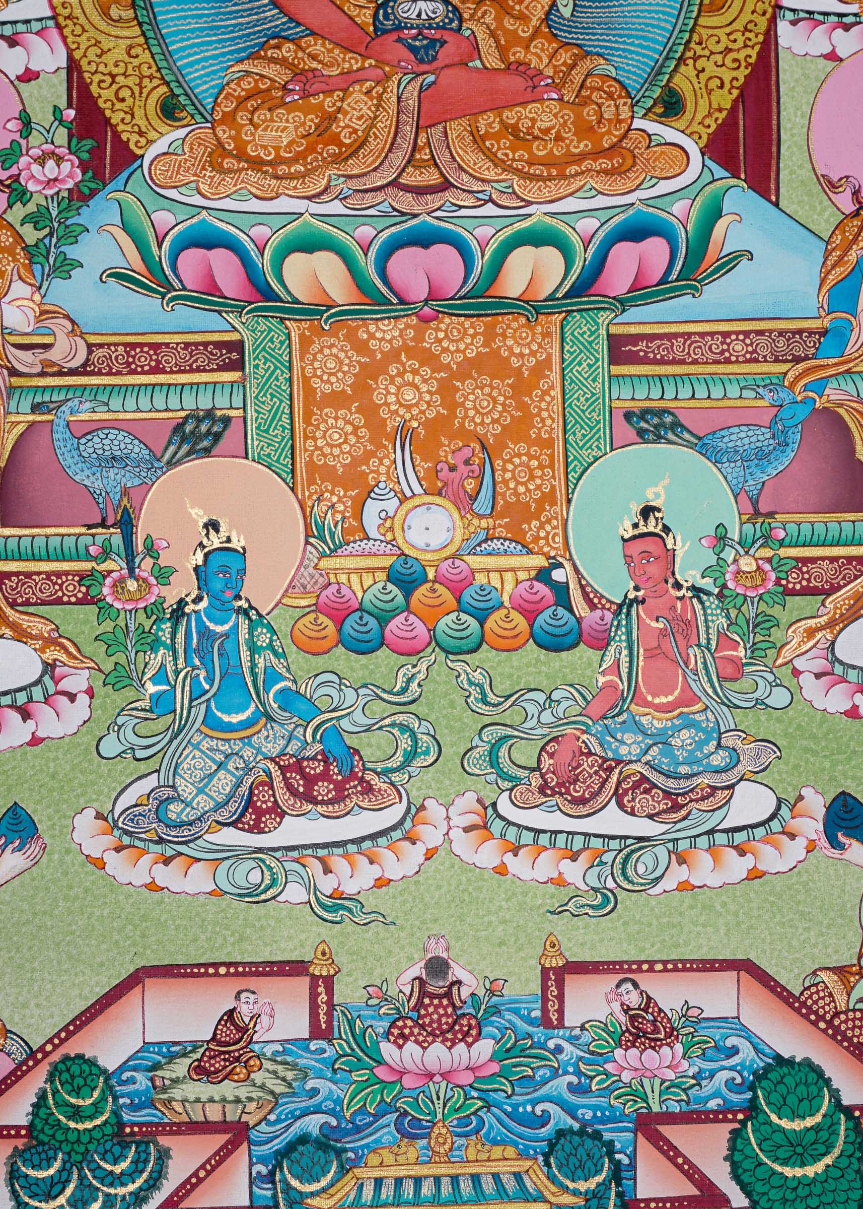 Handpainted Amitabha Temple - Tibetan Thangka