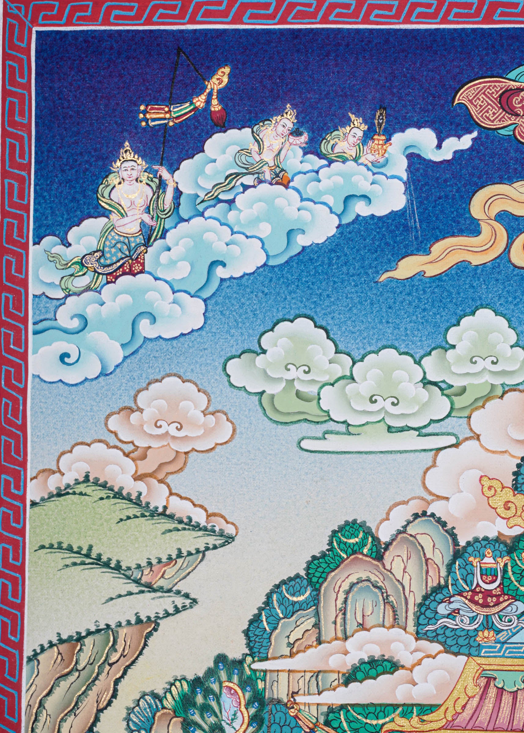 Handpainted Amitabha Temple - Tibetan Thangka