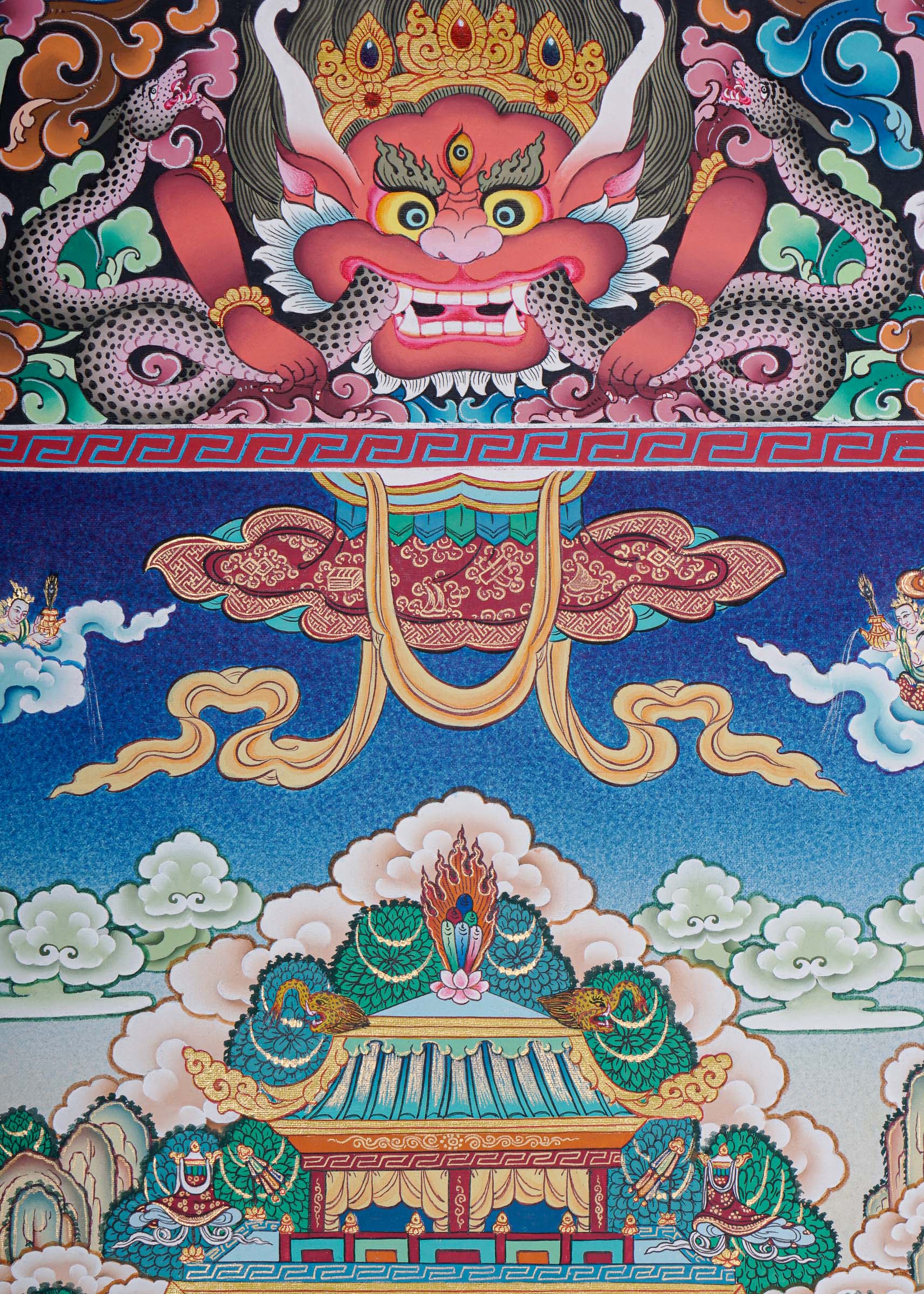 Handpainted Amitabha Temple - Tibetan Thangka