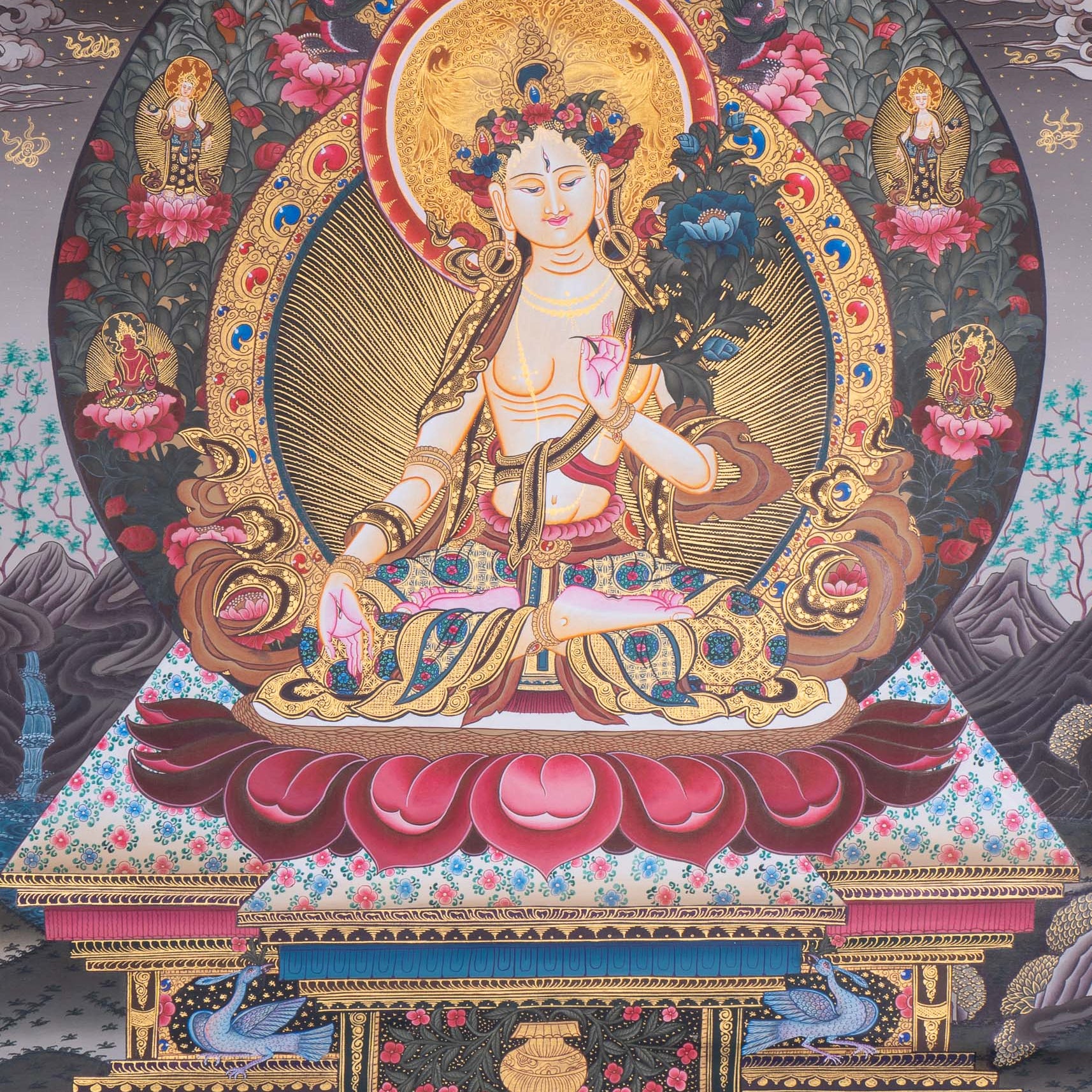 White Tara Thangka Painting