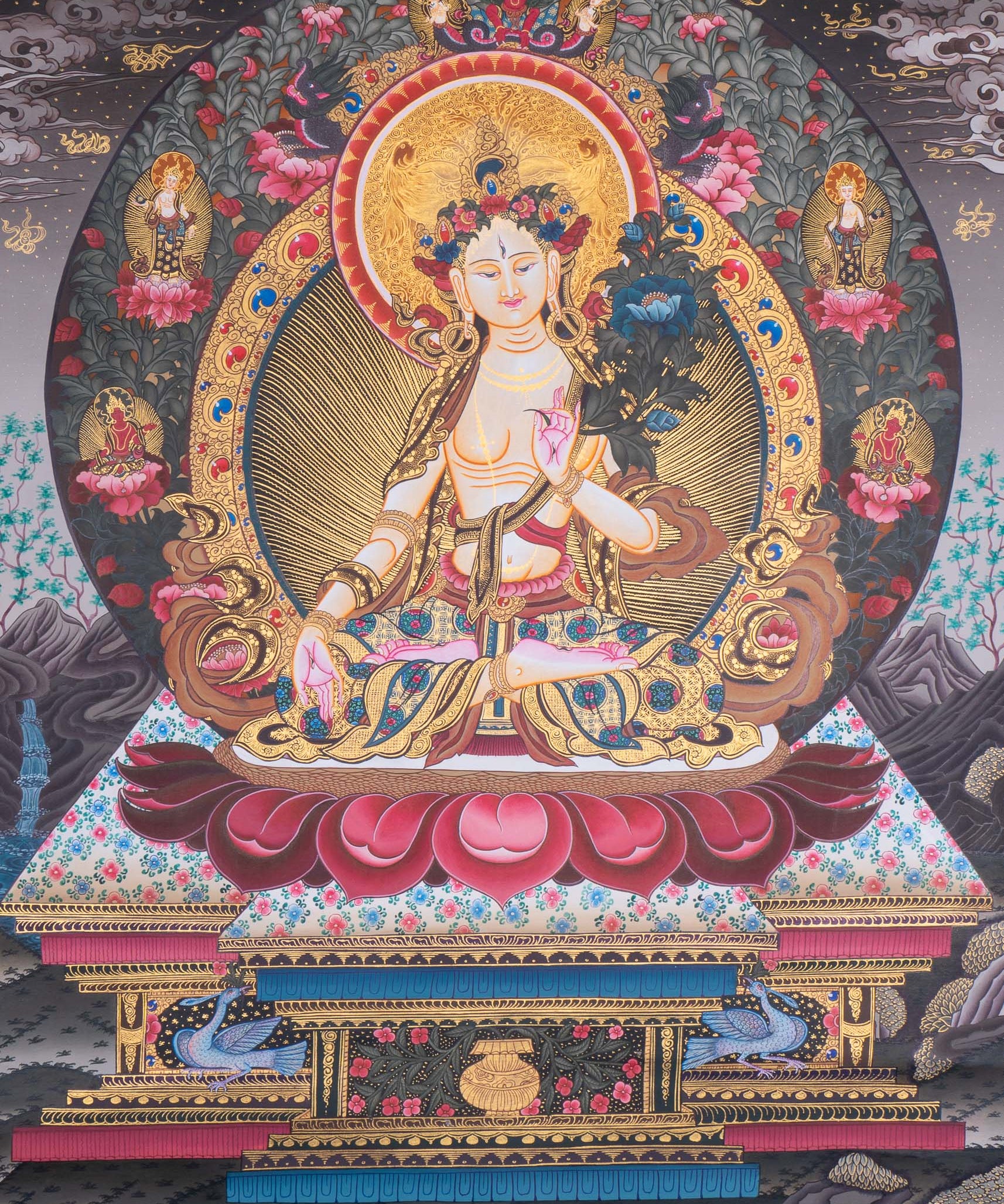 White Tara Thangka Painting