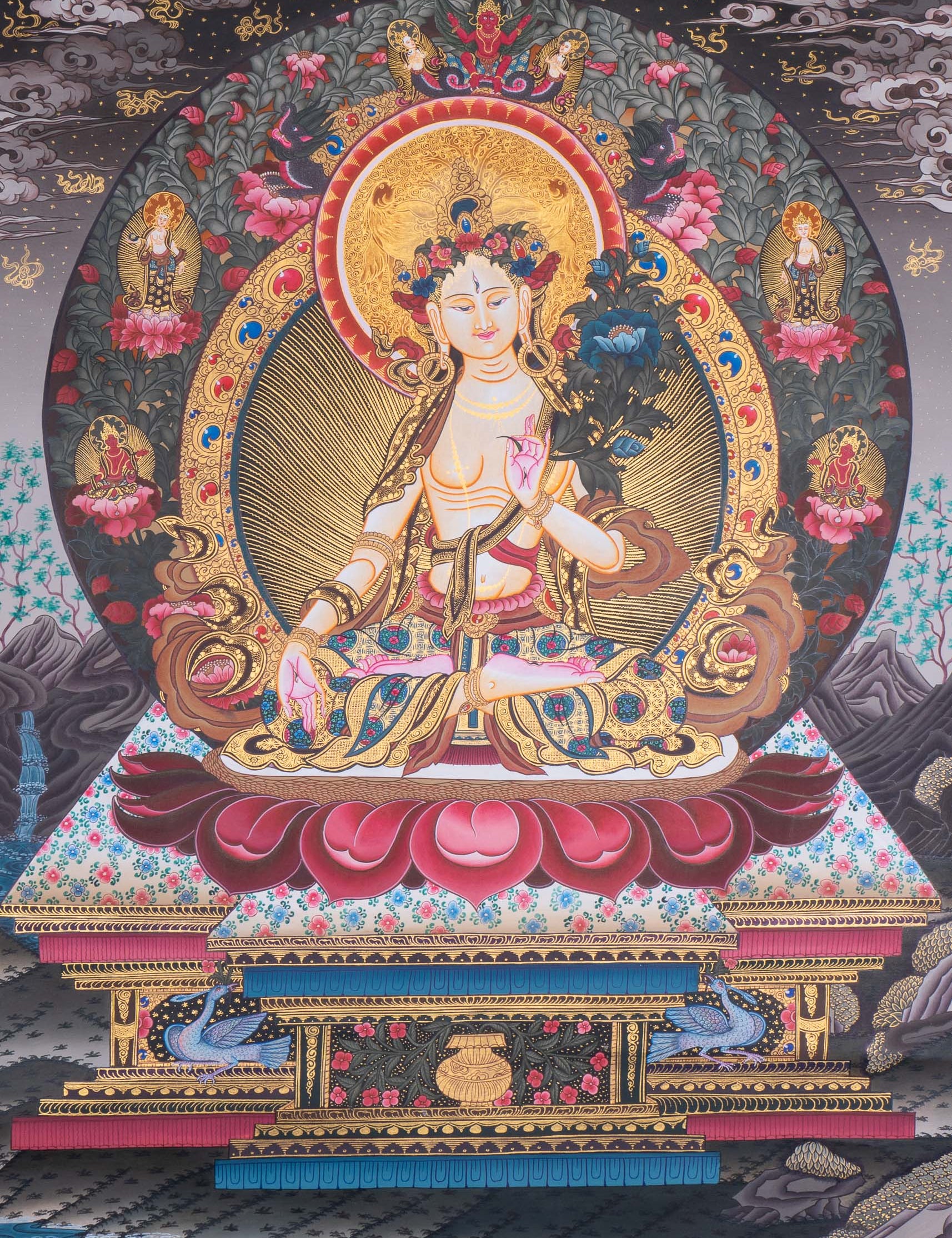 White Tara Thangka Painting