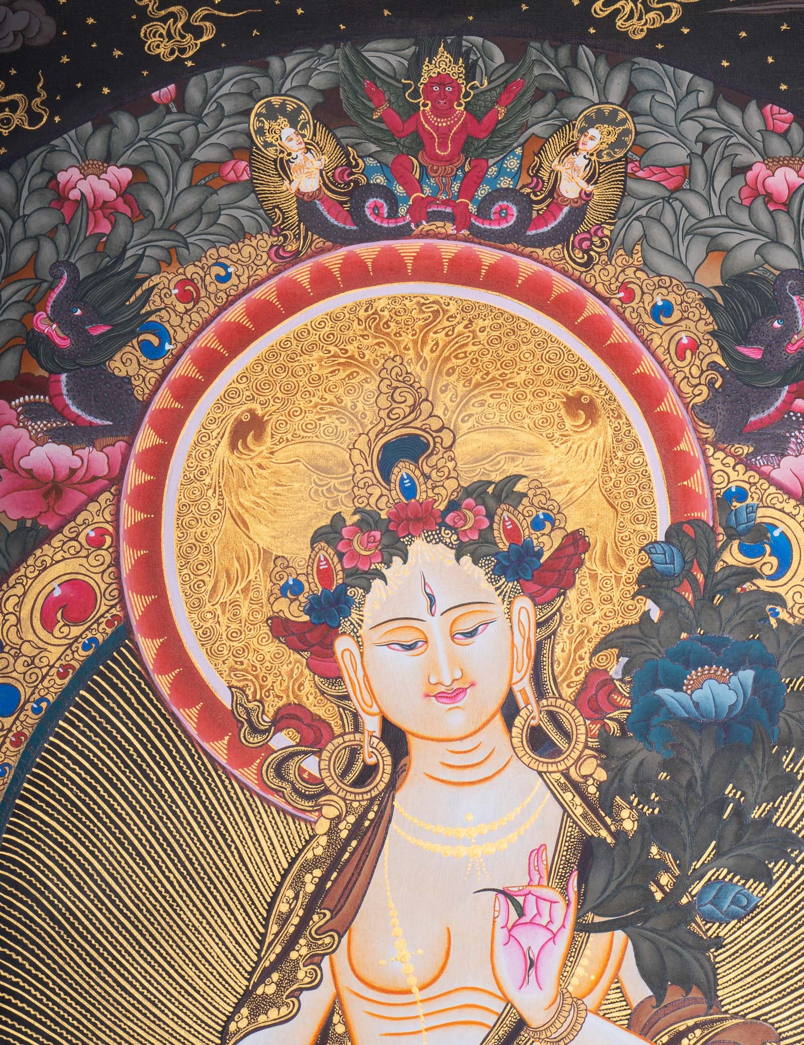 White Tara Thangka Painting