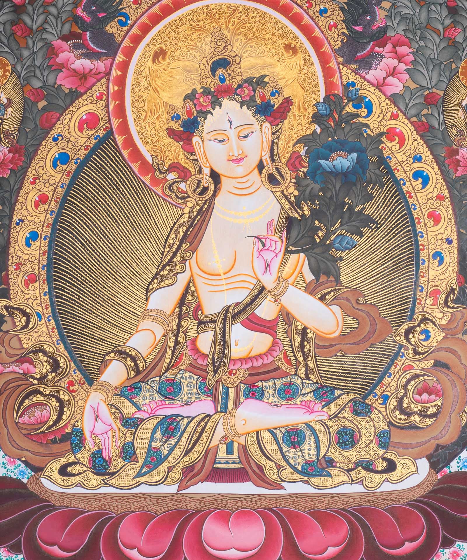 White Tara Thangka Painting