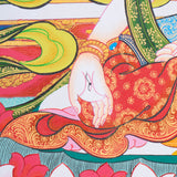 Handpainted White Tara (Stupa) Thangka - Tibetan Art