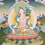 Female deity - White Tara Thangka Art