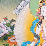 Female deity - White Tara Thangka Art