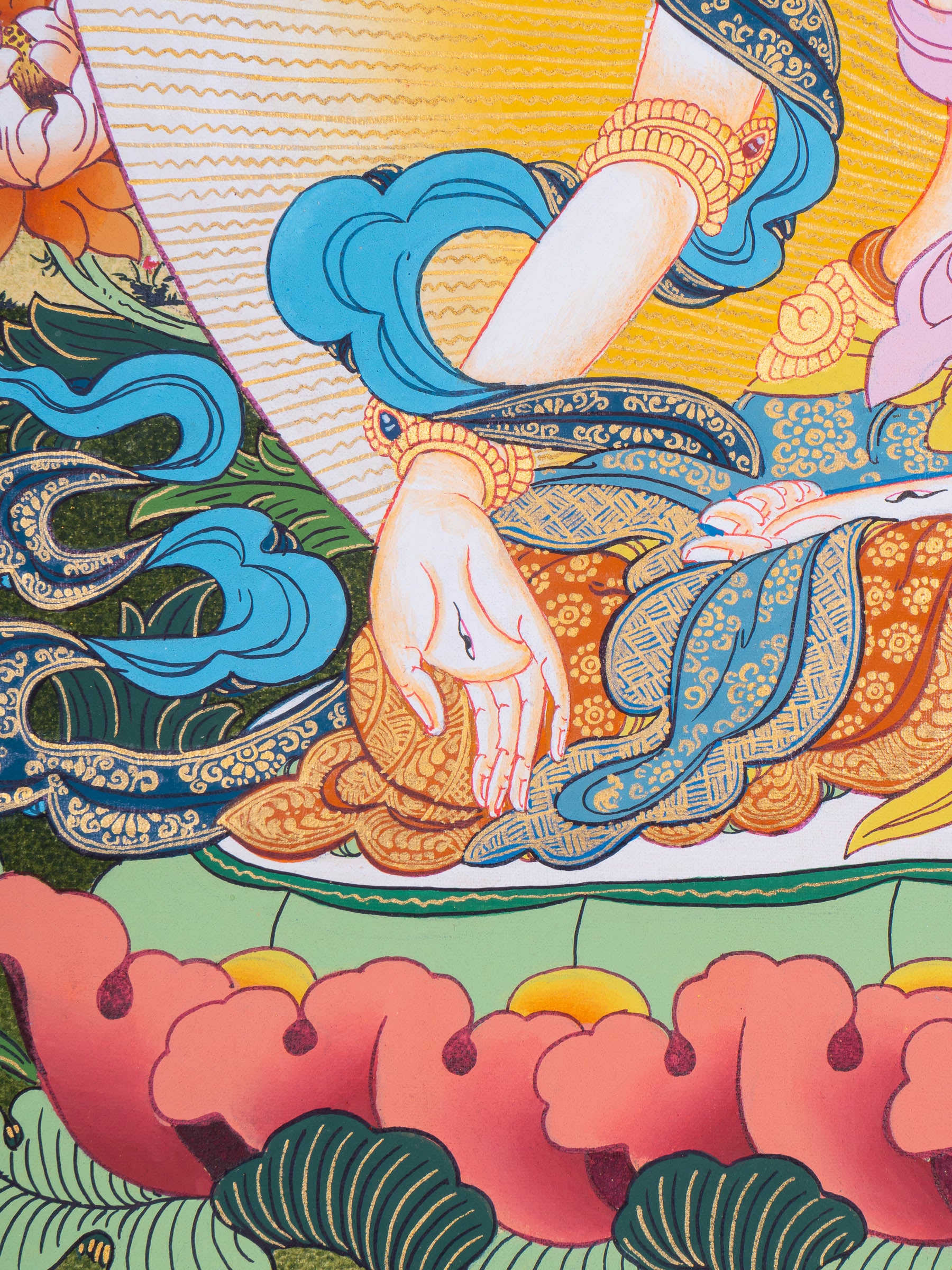 Female deity - White Tara Thangka Art