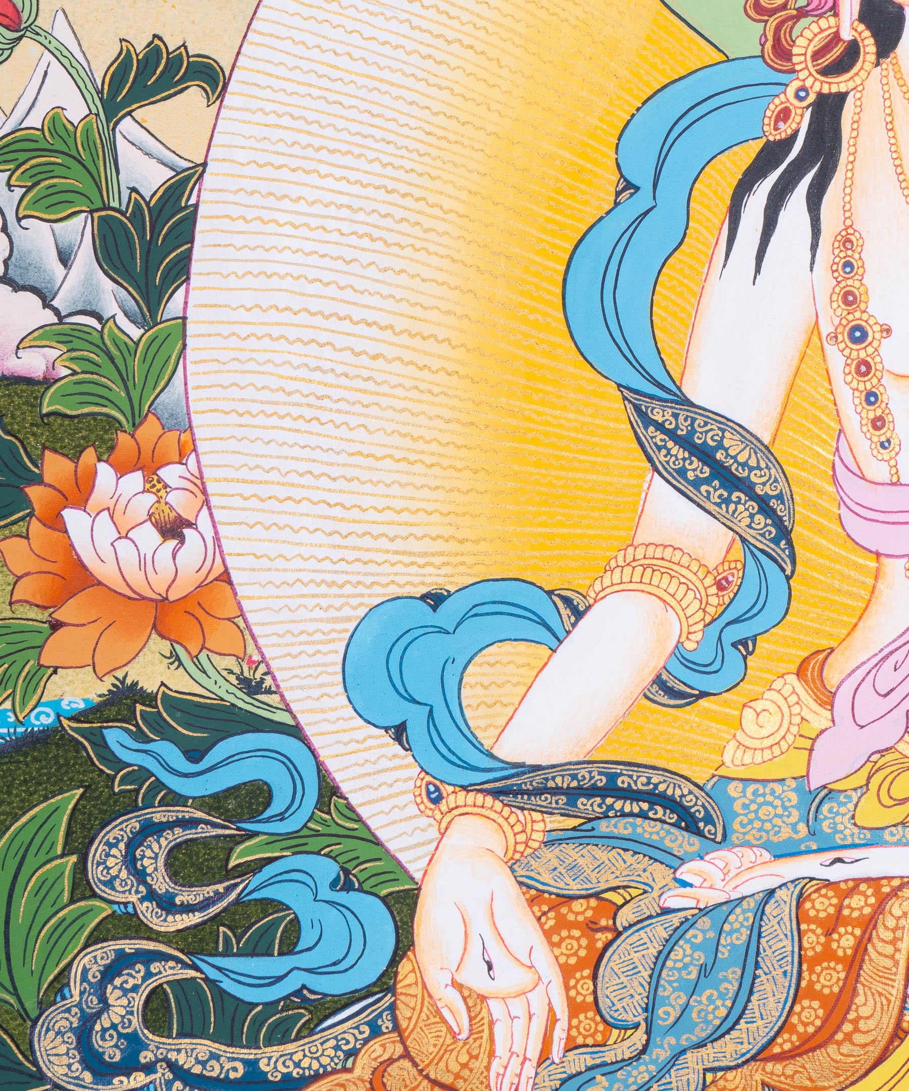 Female deity - White Tara Thangka Art