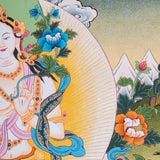 Female deity - White Tara Thangka Art