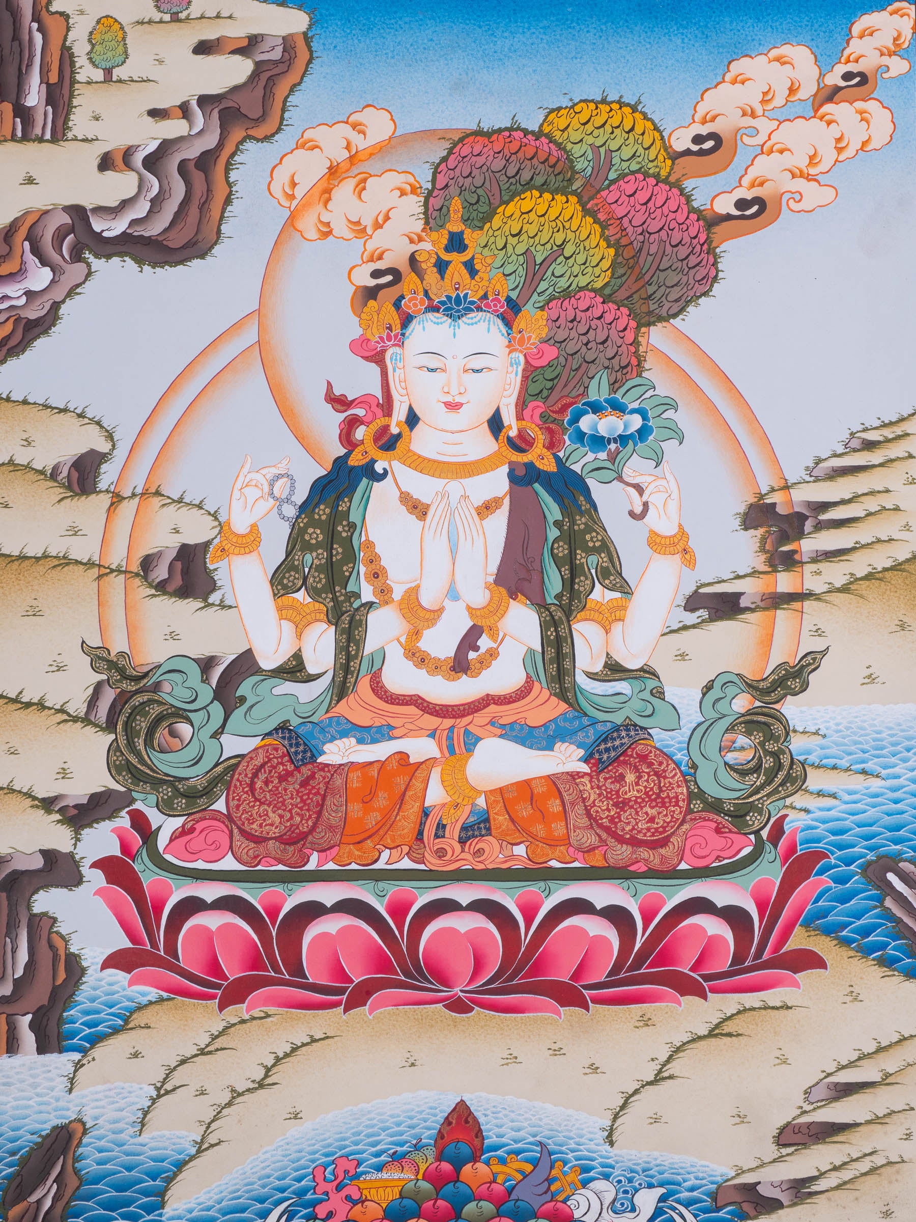 Chengresi Thangka Painting - Tibetan Buddhist Art