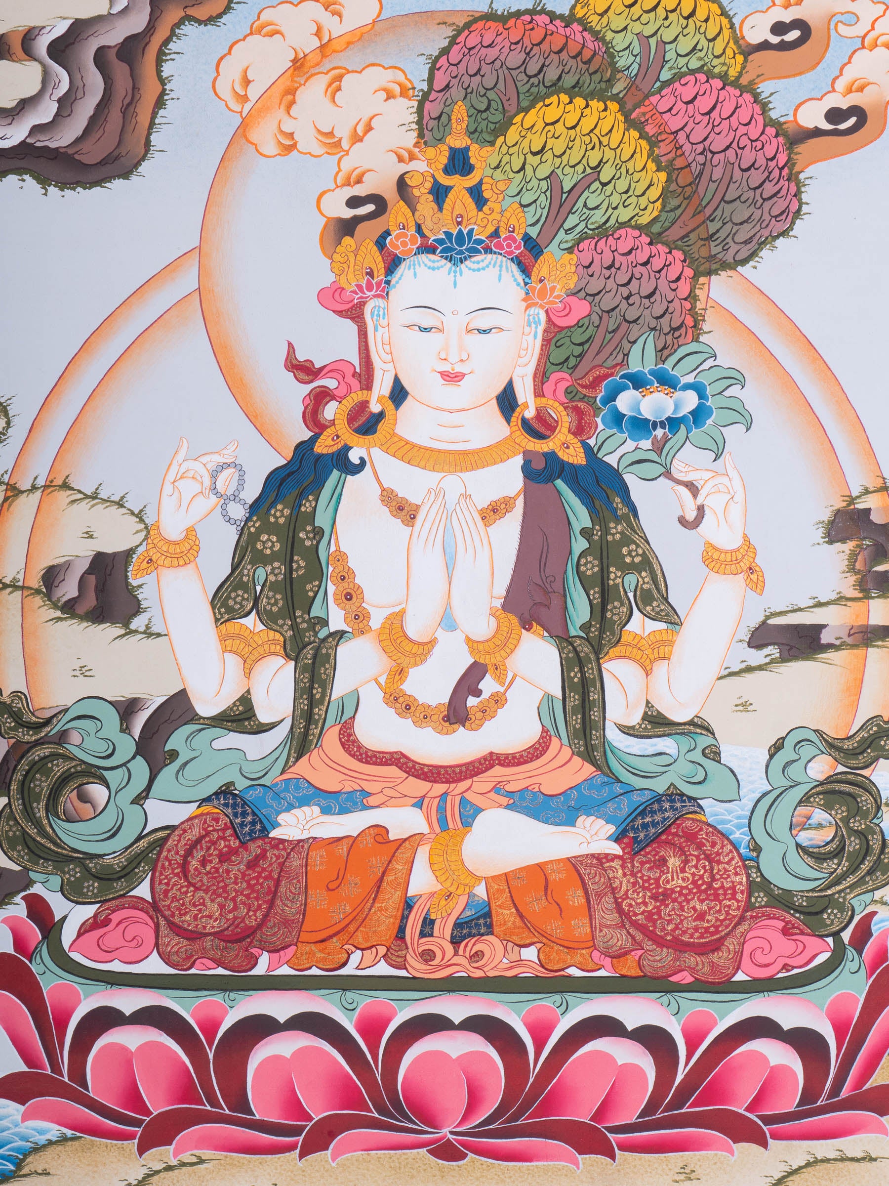 Chengresi Thangka Painting - Tibetan Buddhist Art