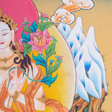 White Tara Thangka - Tibetan Painting