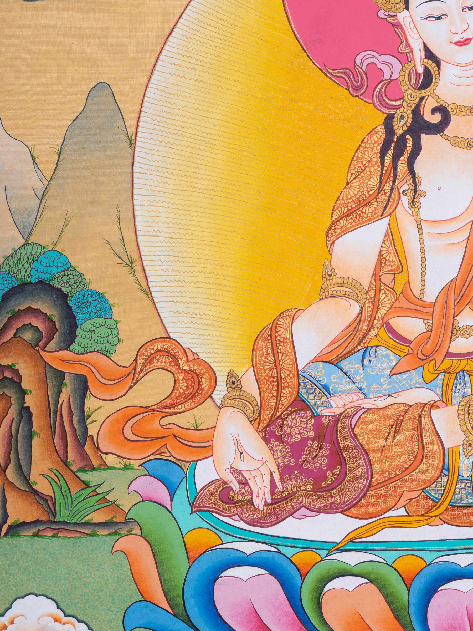 White Tara Thangka - Tibetan Painting