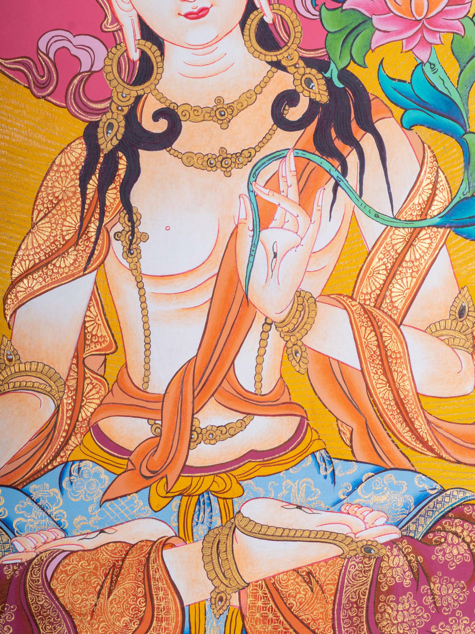 White Tara Thangka - Tibetan Painting