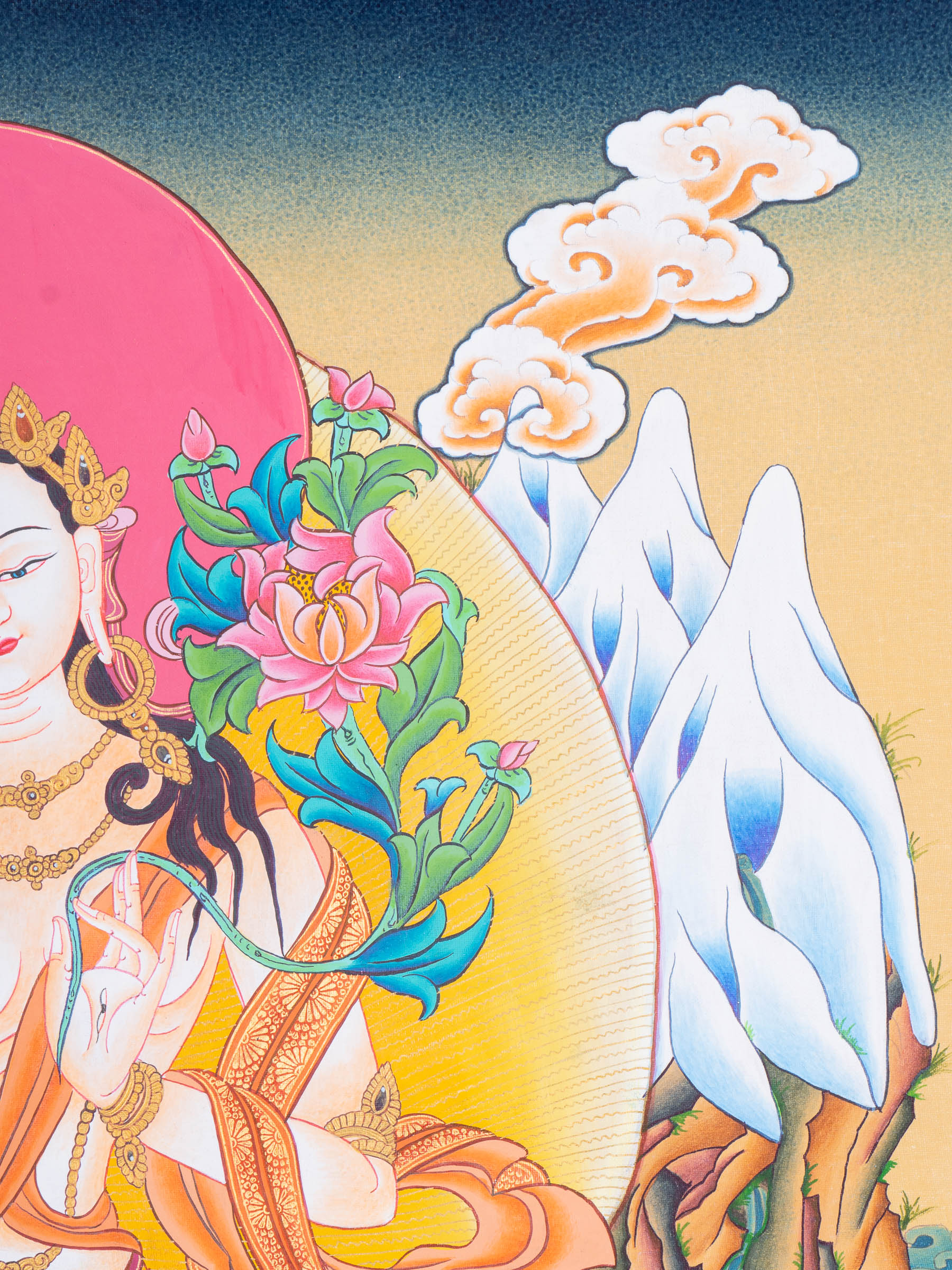 White Tara Thangka - Tibetan Painting