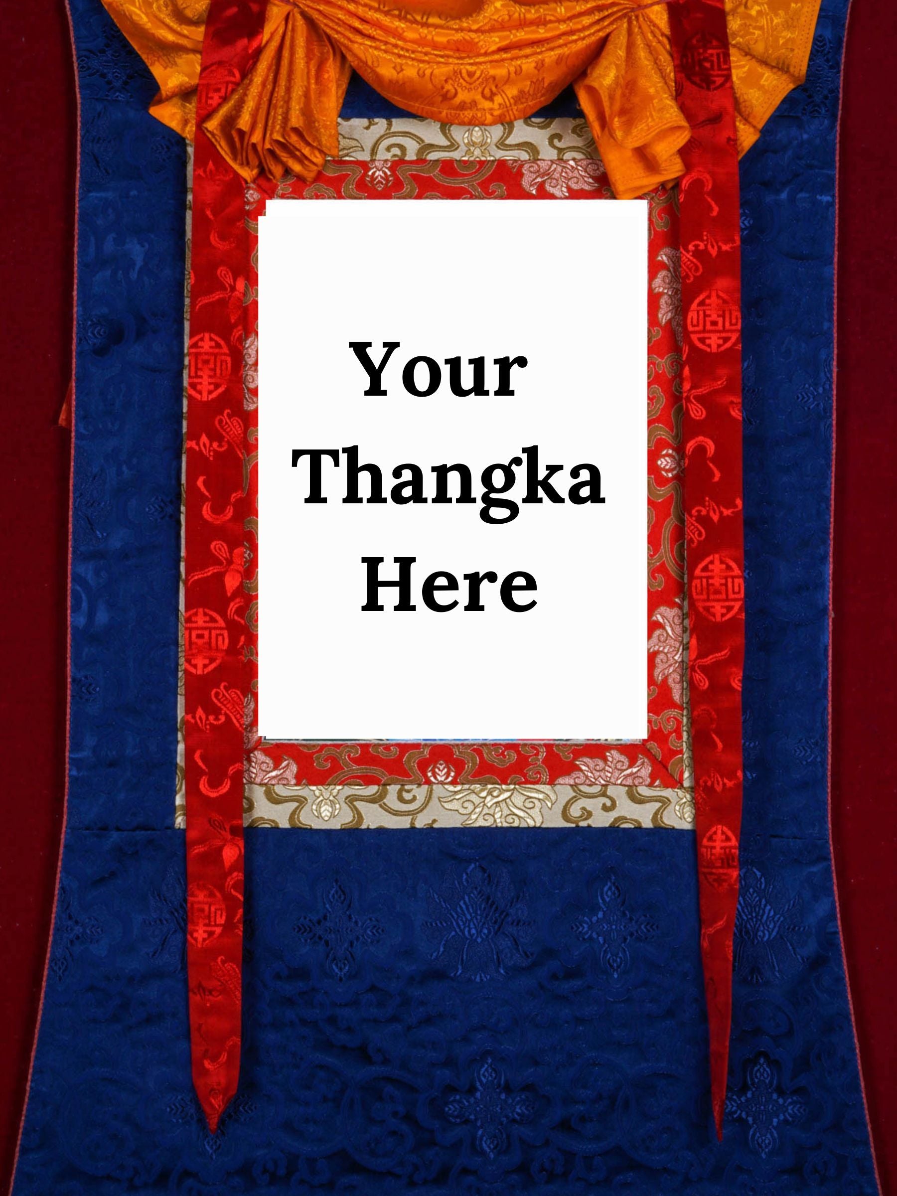 Blue Color Thangka Brocade