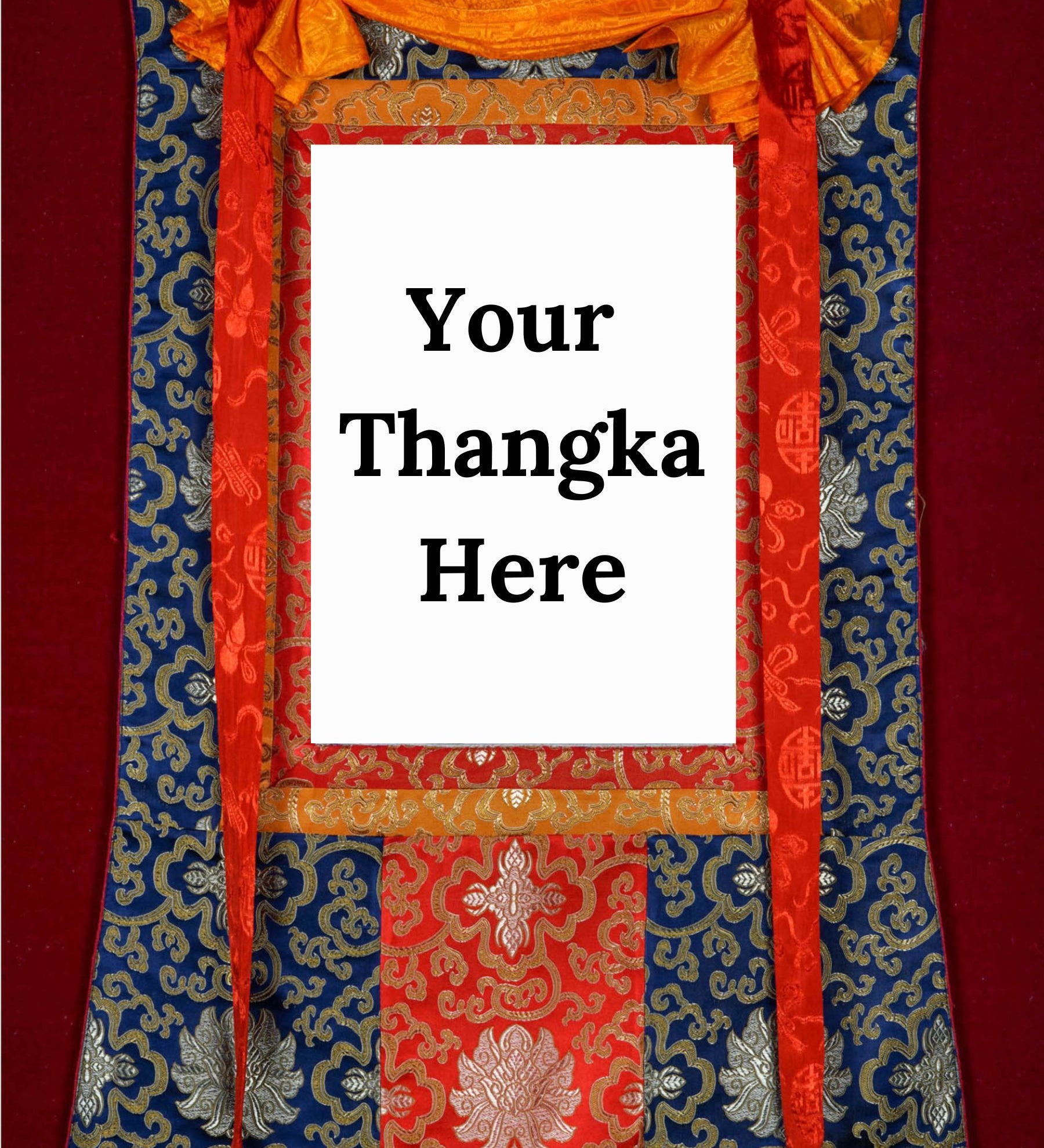 Blue Color Thangka Brocade