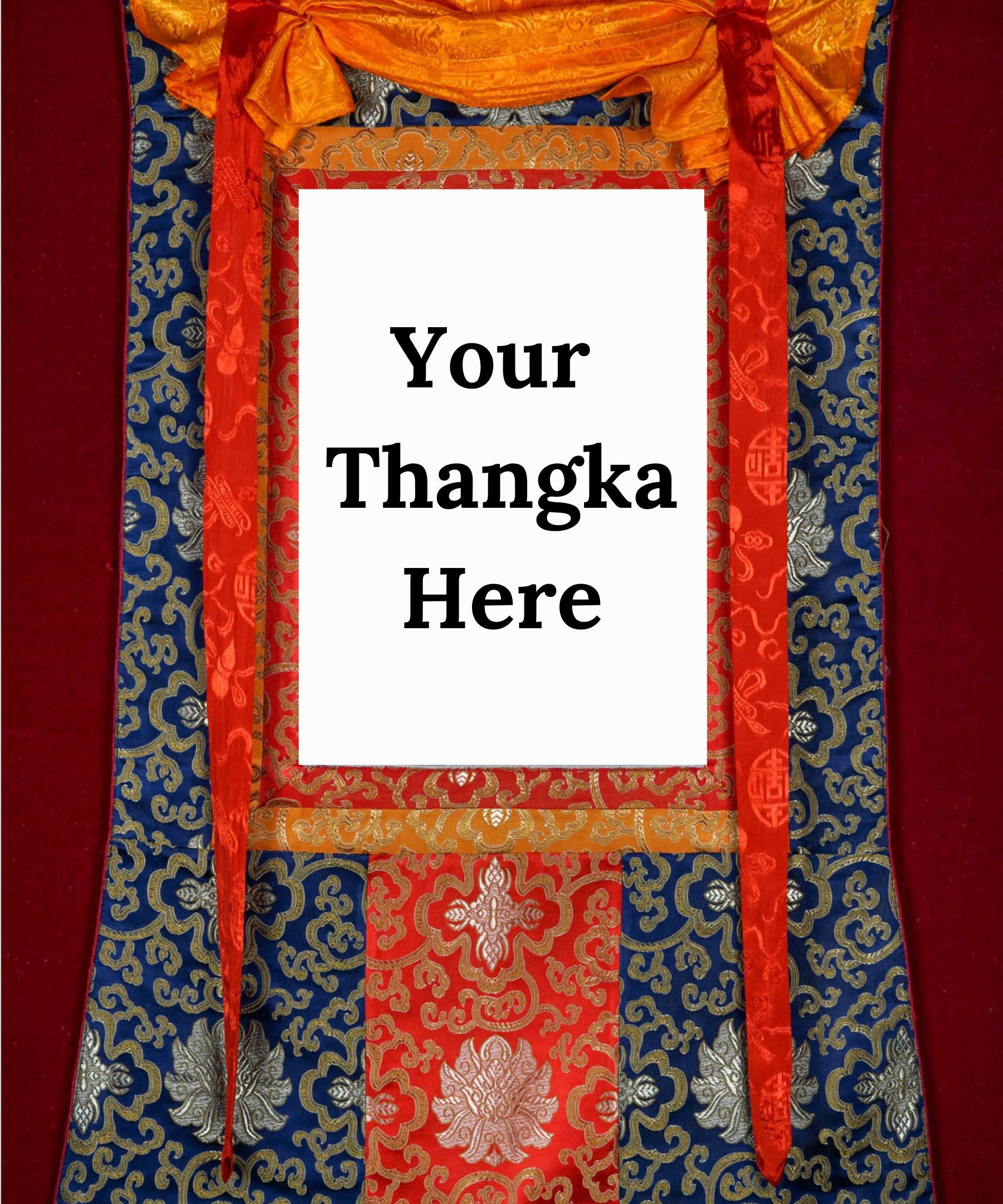 Blue Color Thangka Brocade