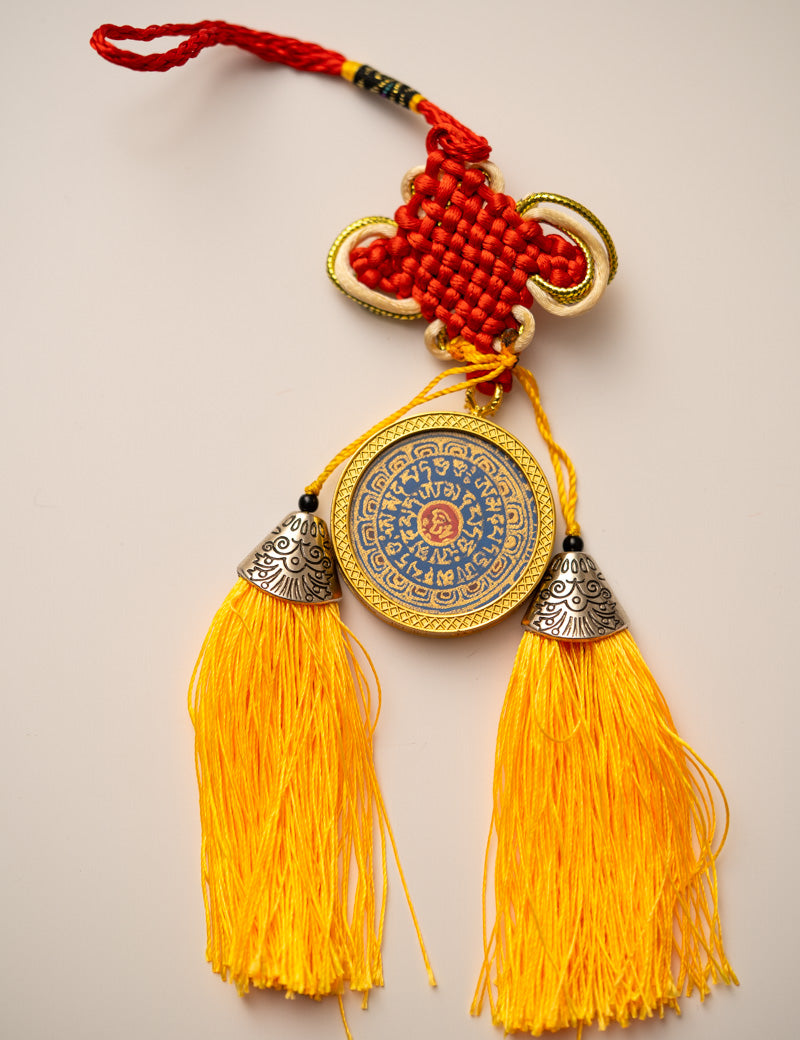 Handpainted Tibetan Om Mantra Locket with Tassel