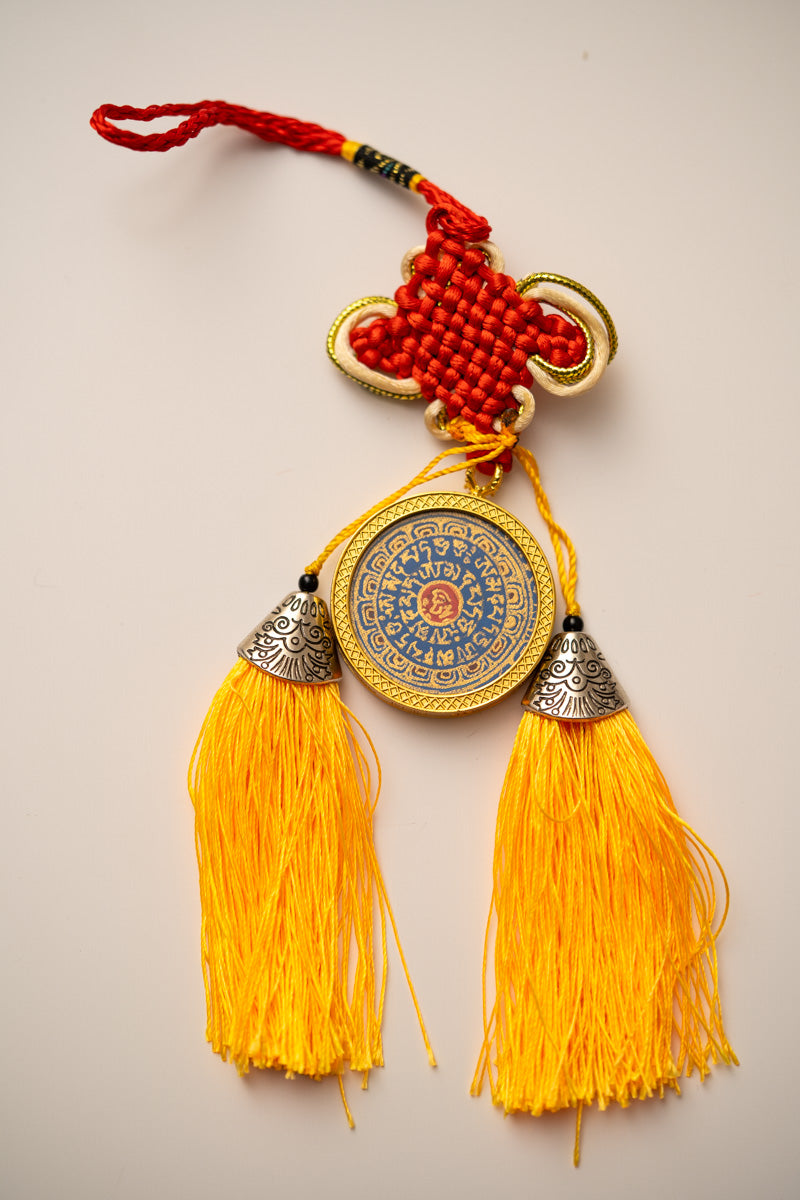 Handpainted Tibetan Om Mantra Locket with Tassel