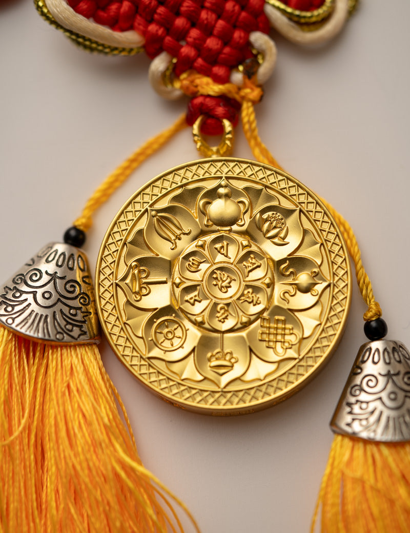 Handpainted Tibetan Om Mantra Locket with Tassel