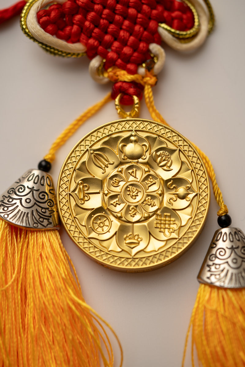 Handpainted Tibetan Om Mantra Locket with Tassel