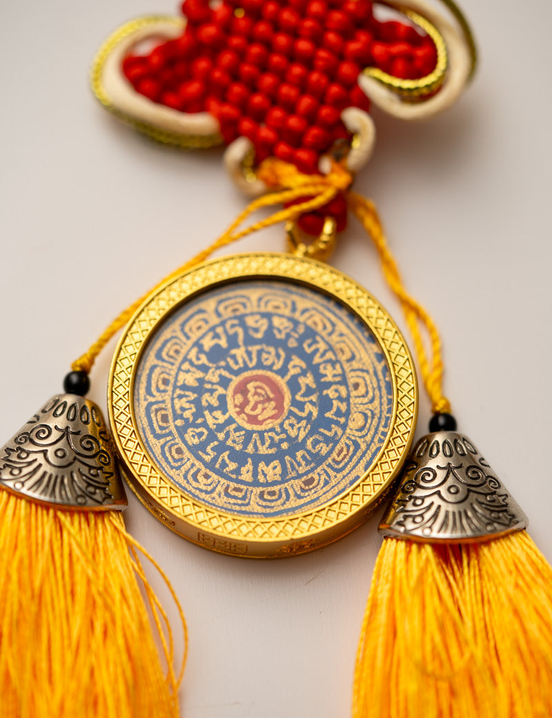 Handpainted Tibetan Om Mantra Locket with Tassel