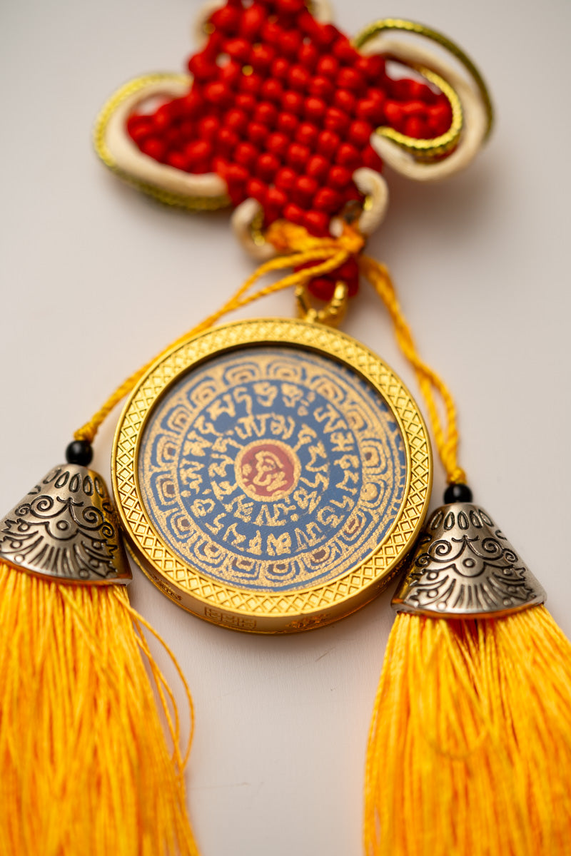 Handpainted Tibetan Om Mantra Locket with Tassel