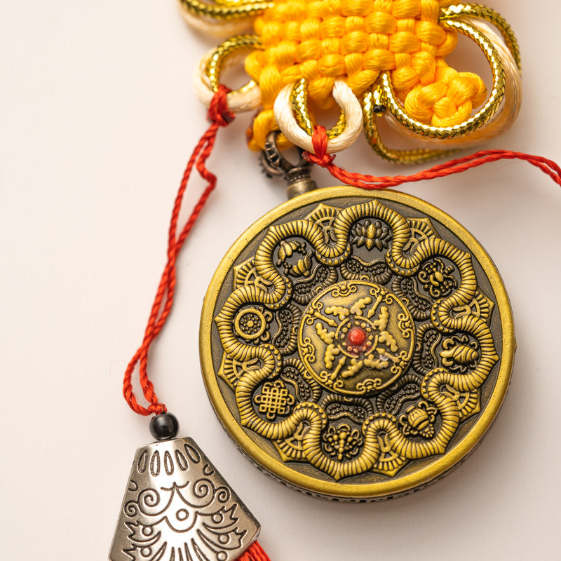 Tibetan Om Mantra Locket with Tassel