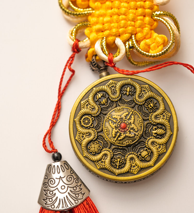 Tibetan Om Mantra Locket with Tassel