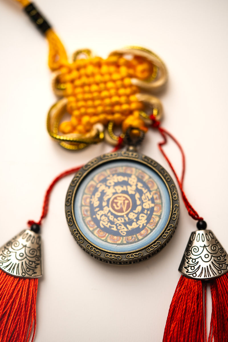 Tibetan Om Mantra Locket with Tassel