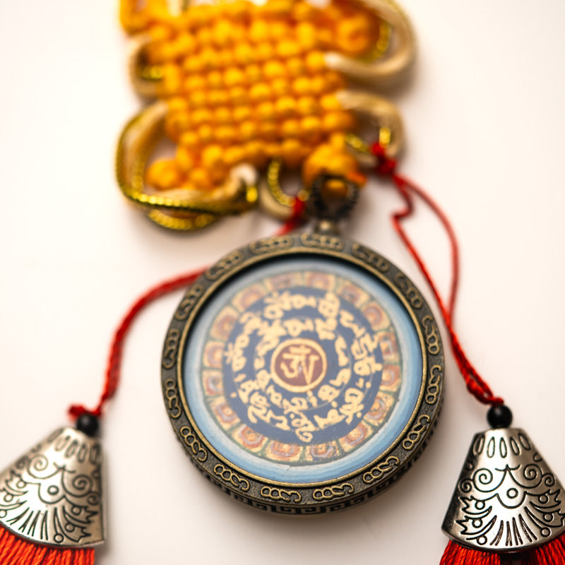 Tibetan Om Mantra Locket with Tassel